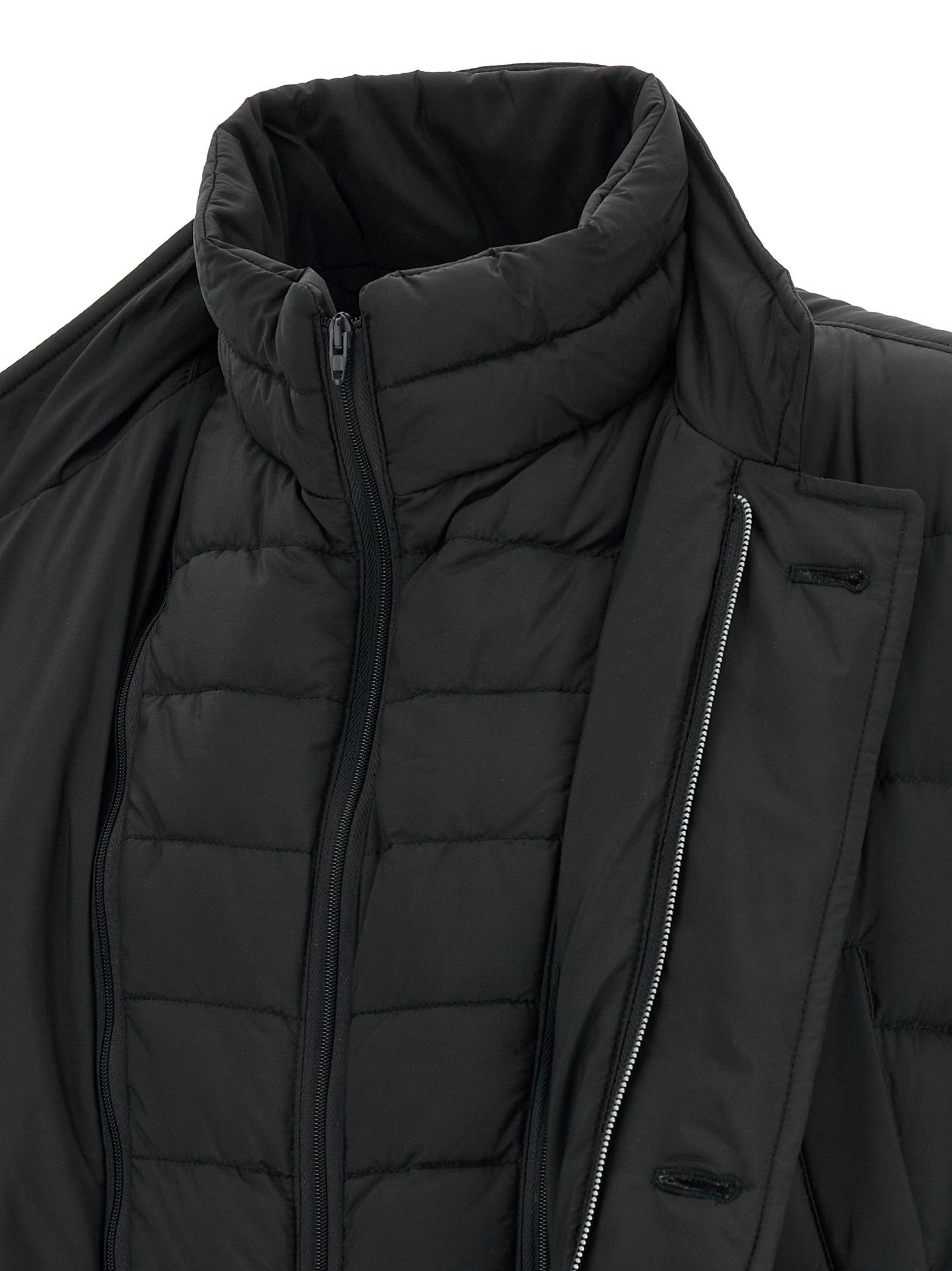 Herno Dark Grey Quilted Jacket In Black