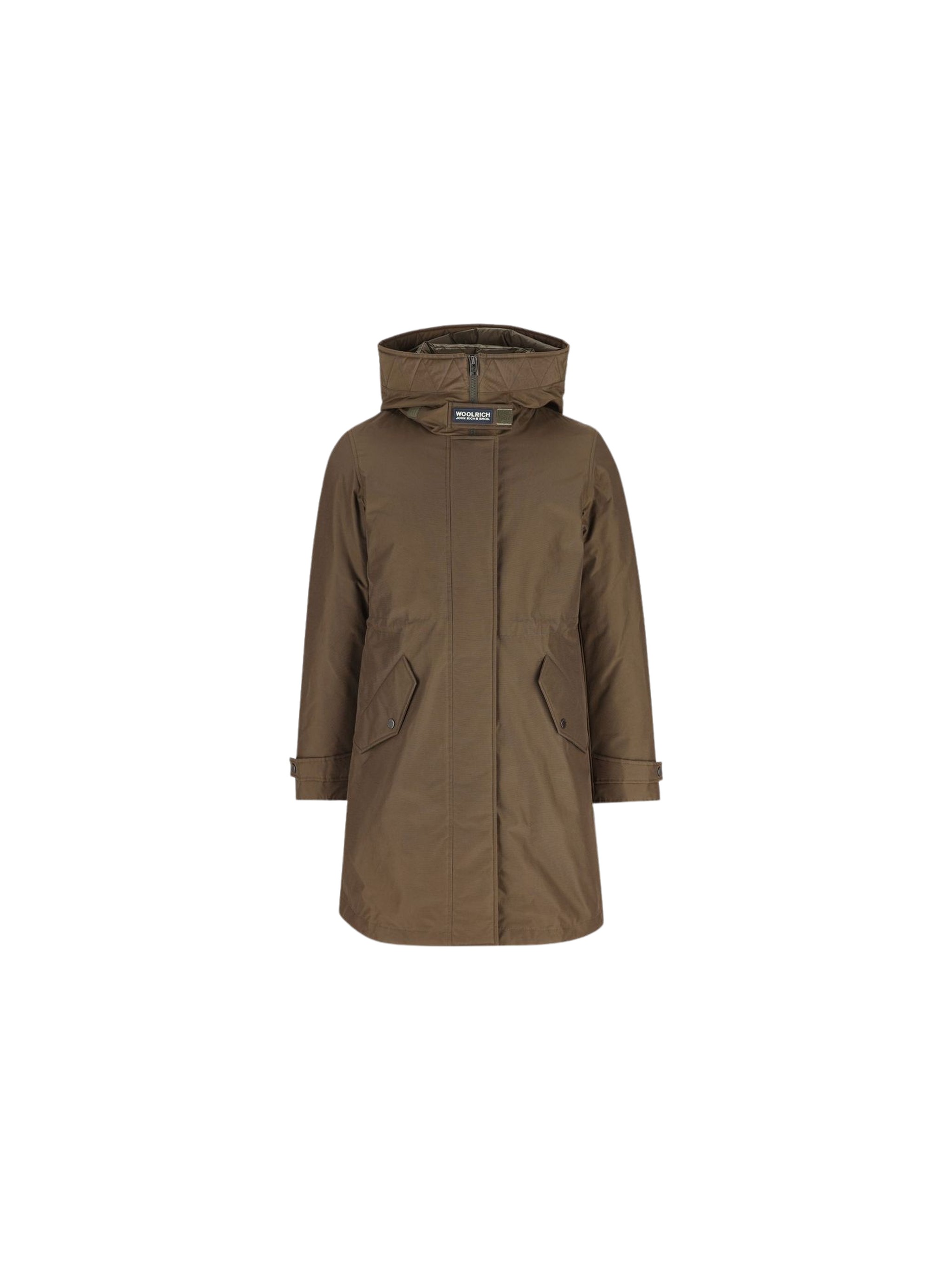 Woolrich Hooded Parka Coat In Green