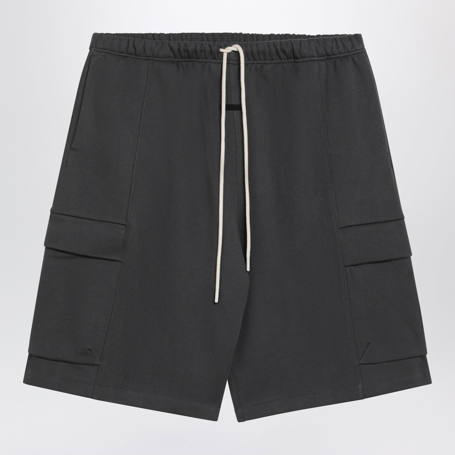 Iron Grey Cargo Bermuda Shorts In Cotton Fleece