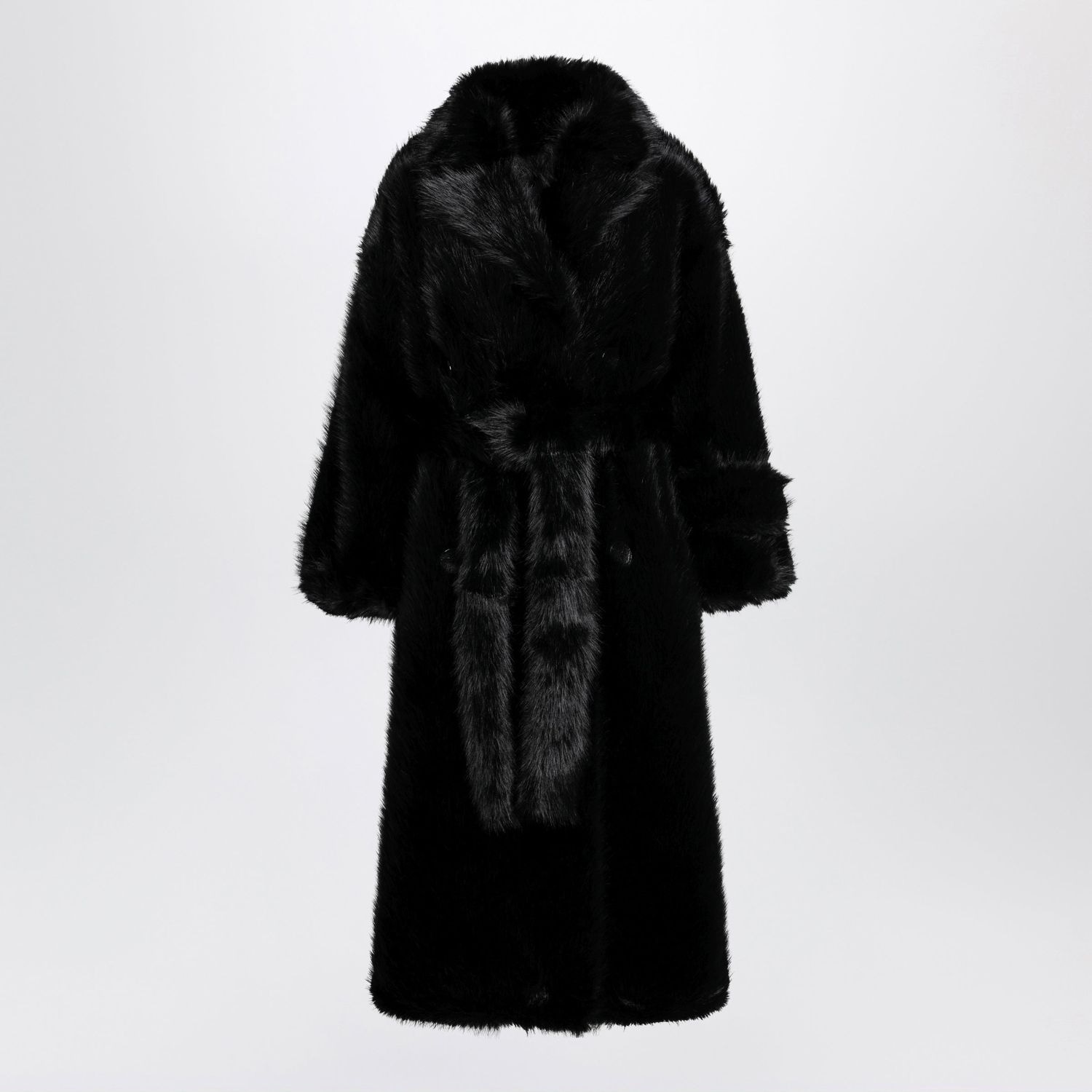 Bb Couture Jackie Black Doublebreasted Coat With Belt