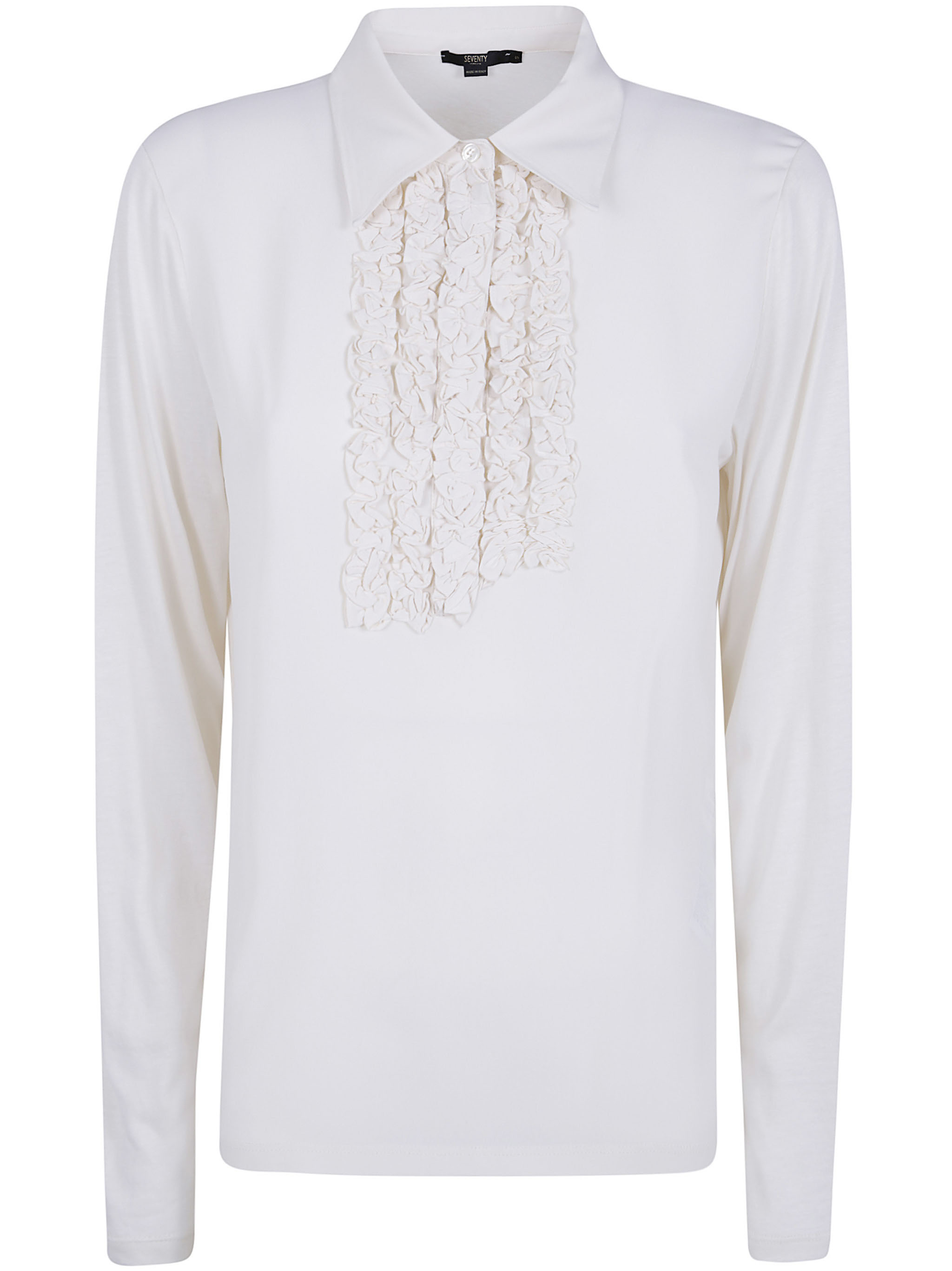 Seventy Jersey Crepe Polo Neck Sweater In White