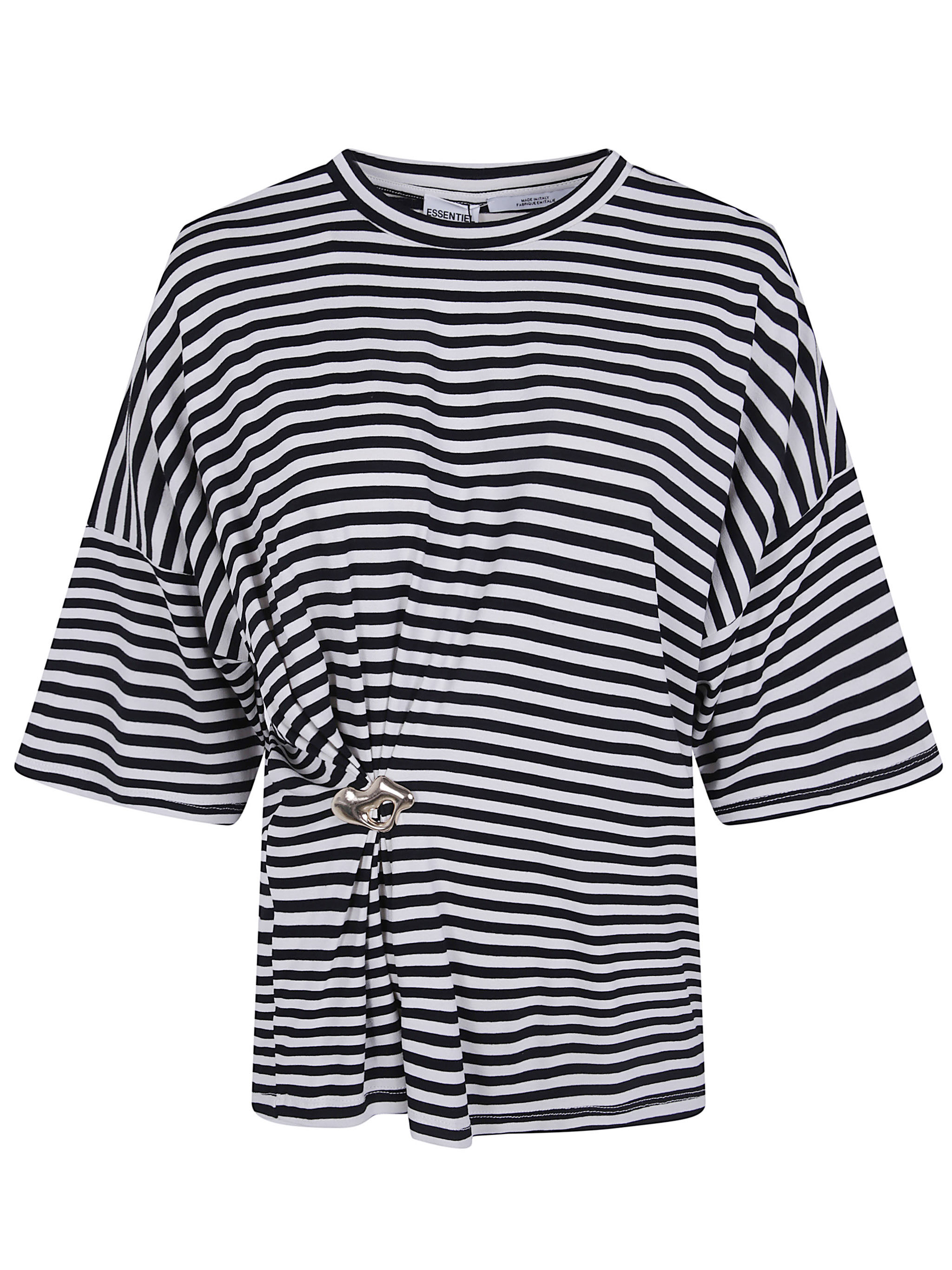 "Kriss" Striped T-Shirt With Brooch
