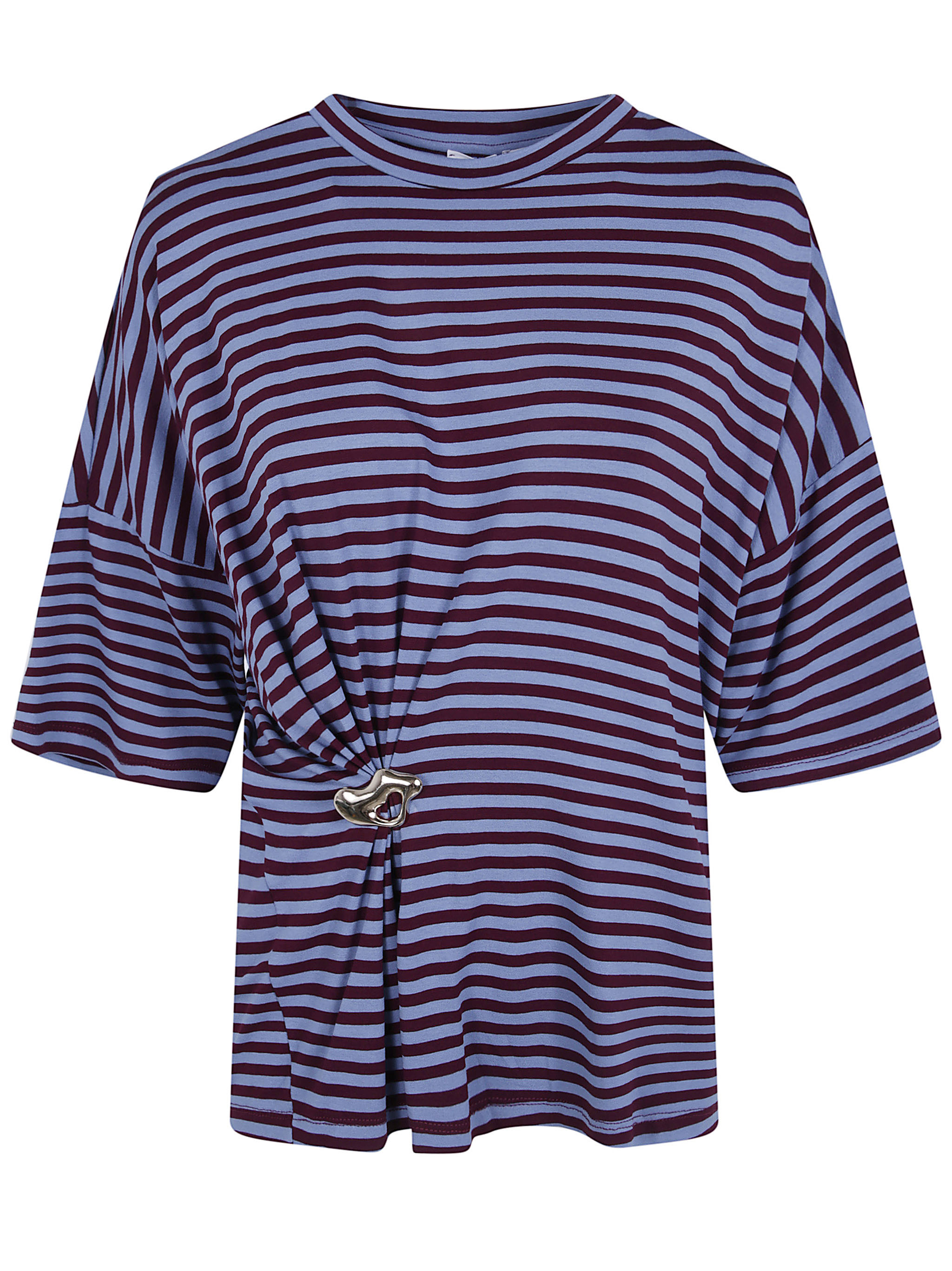 "Kriss" Striped T-Shirt With Brooch