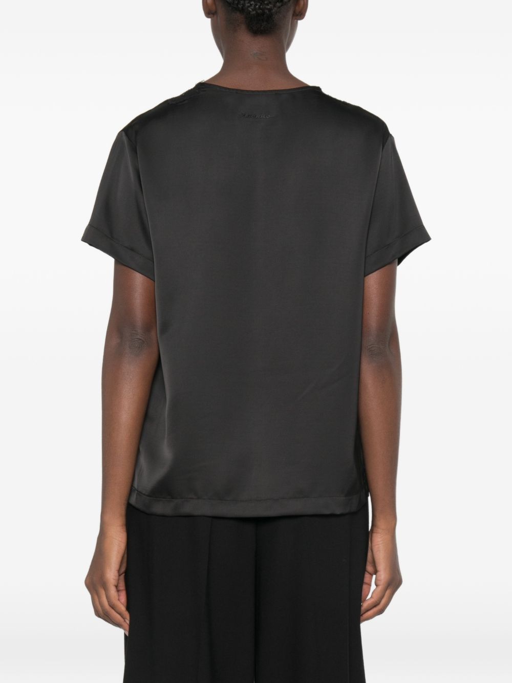 Ermanno Lace-detail T-shirt In Black