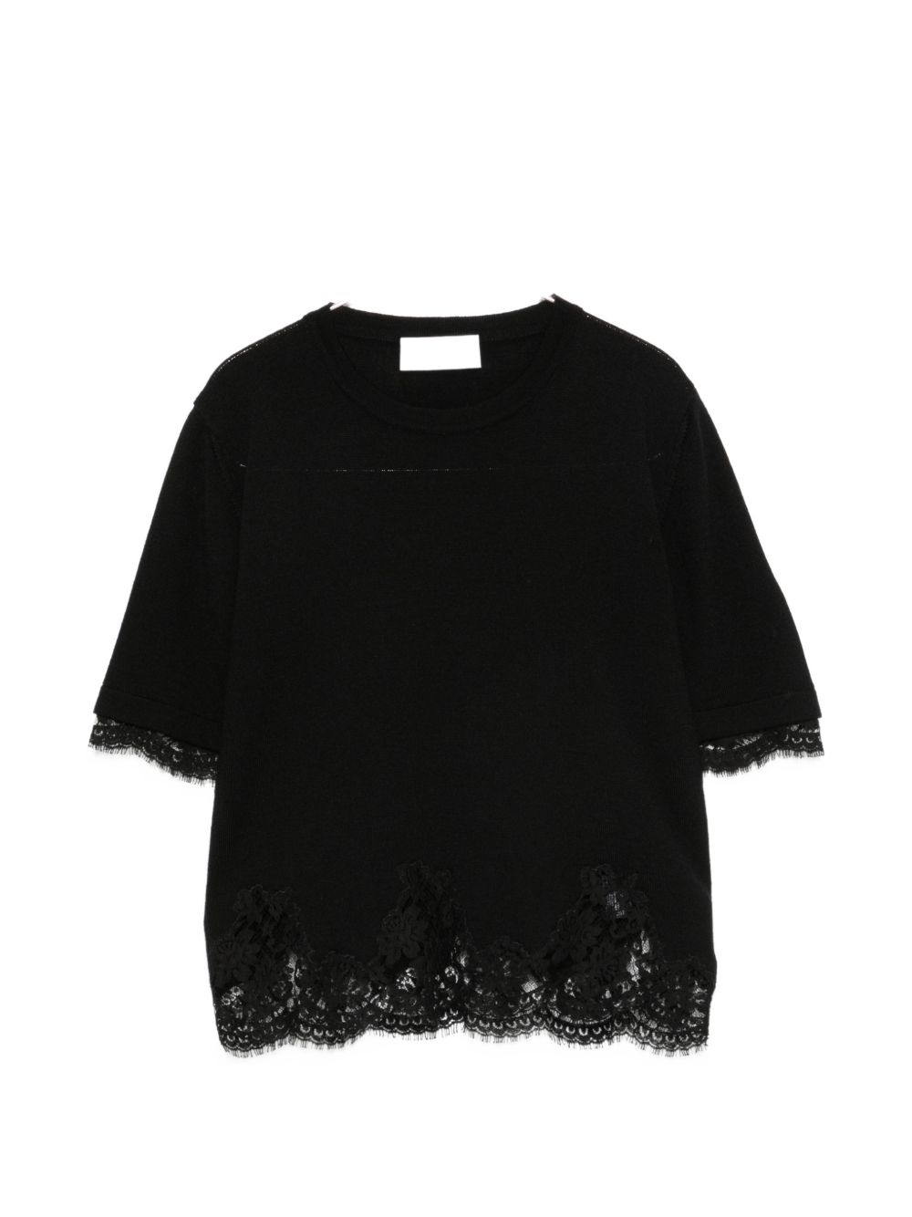 Ermanno Lace-detail Wool Sweater In Black