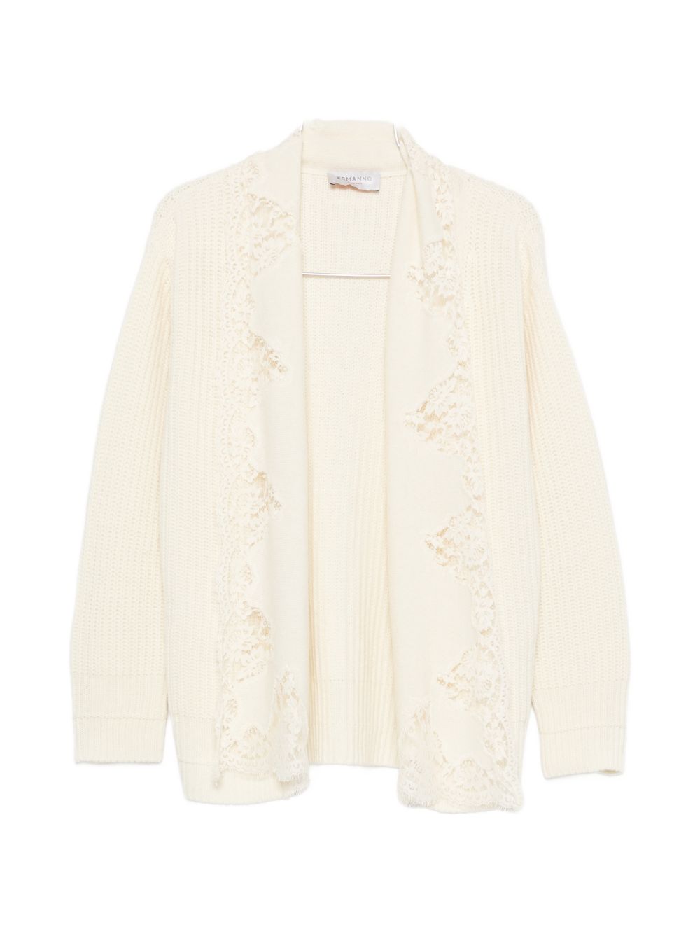 Ermanno Lace-trim Cotton Cardigan In White