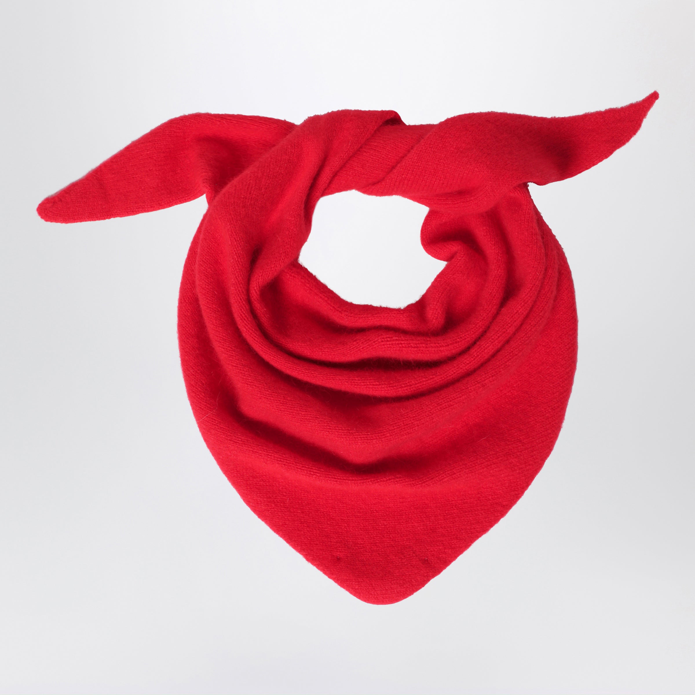 Bandana In Wool And Caregora In Crimson