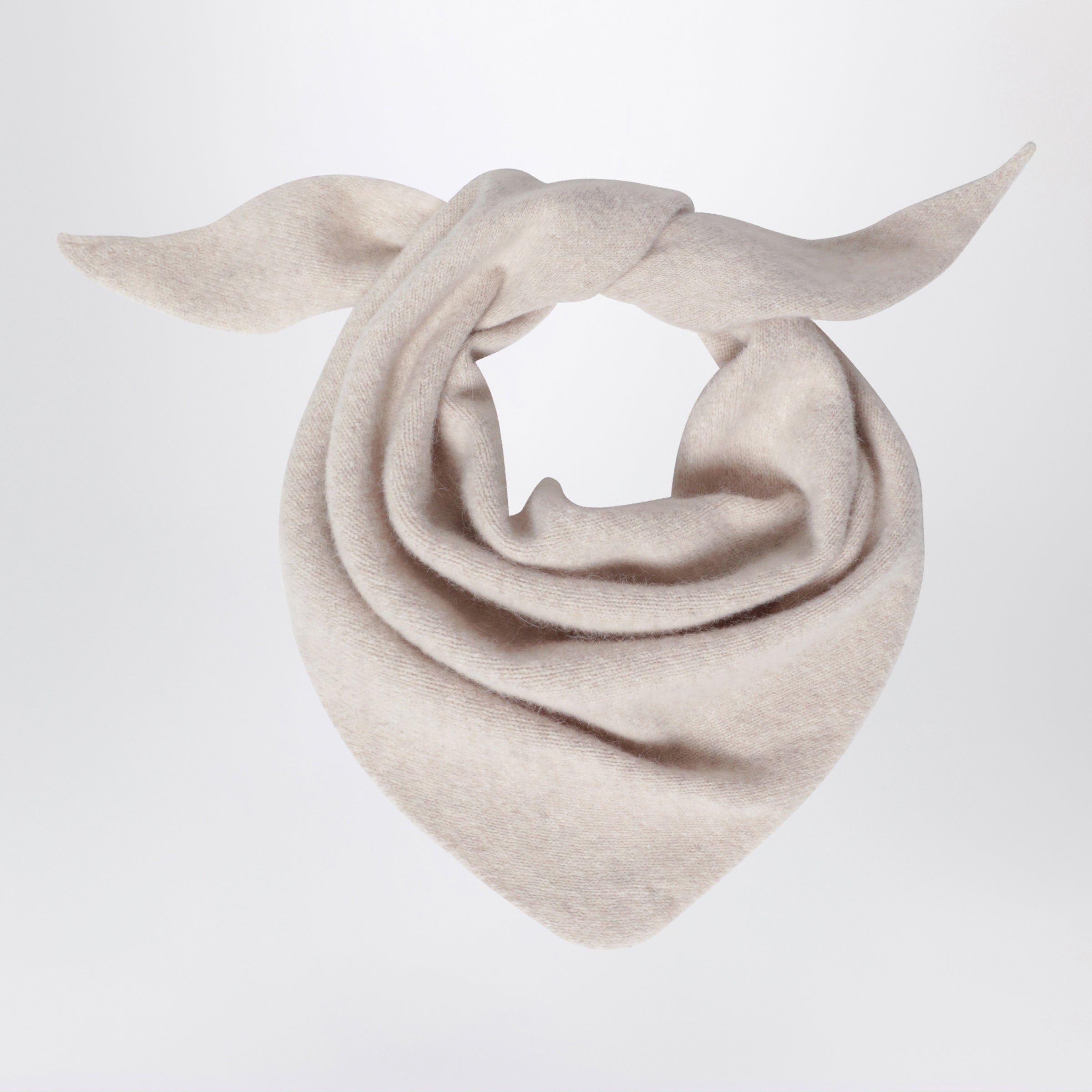Bandana In Wool And Caregora In Ivory