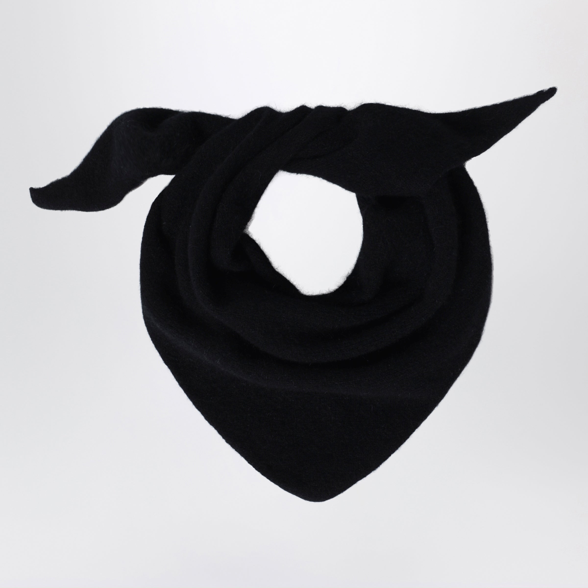 Bandana In Wool And Caregora In Onyx