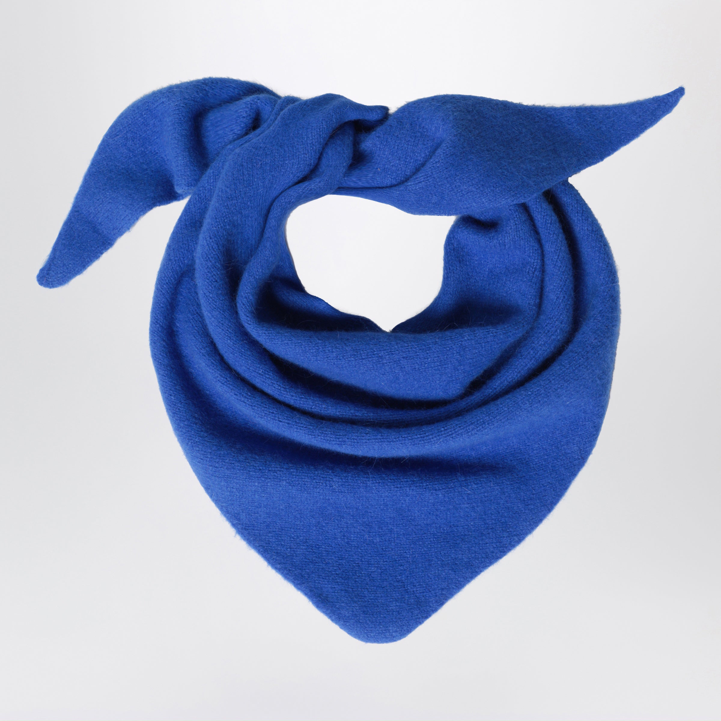 Bandana In Wool And Caregora In Royal Azure