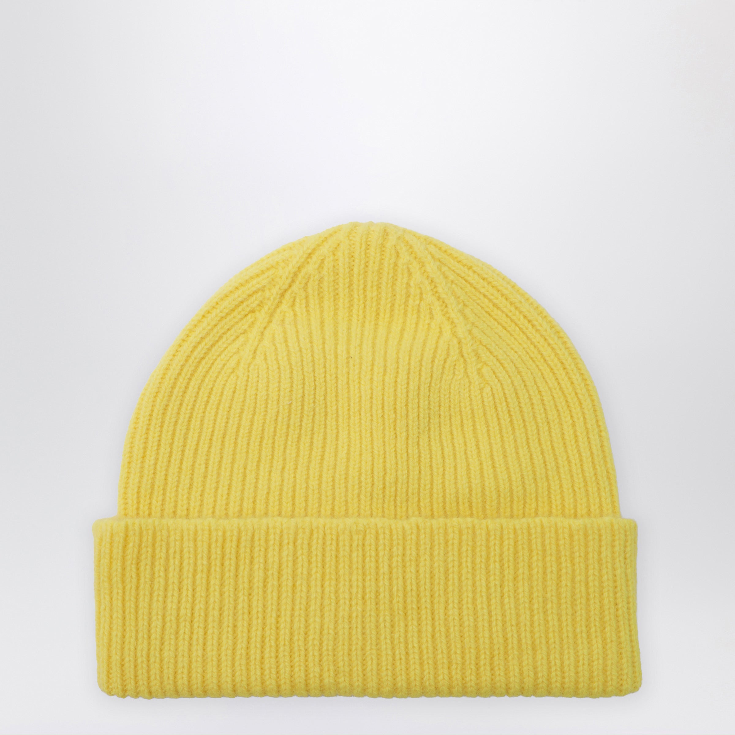 Beanie In Wool And Caregora In Acid Yellow