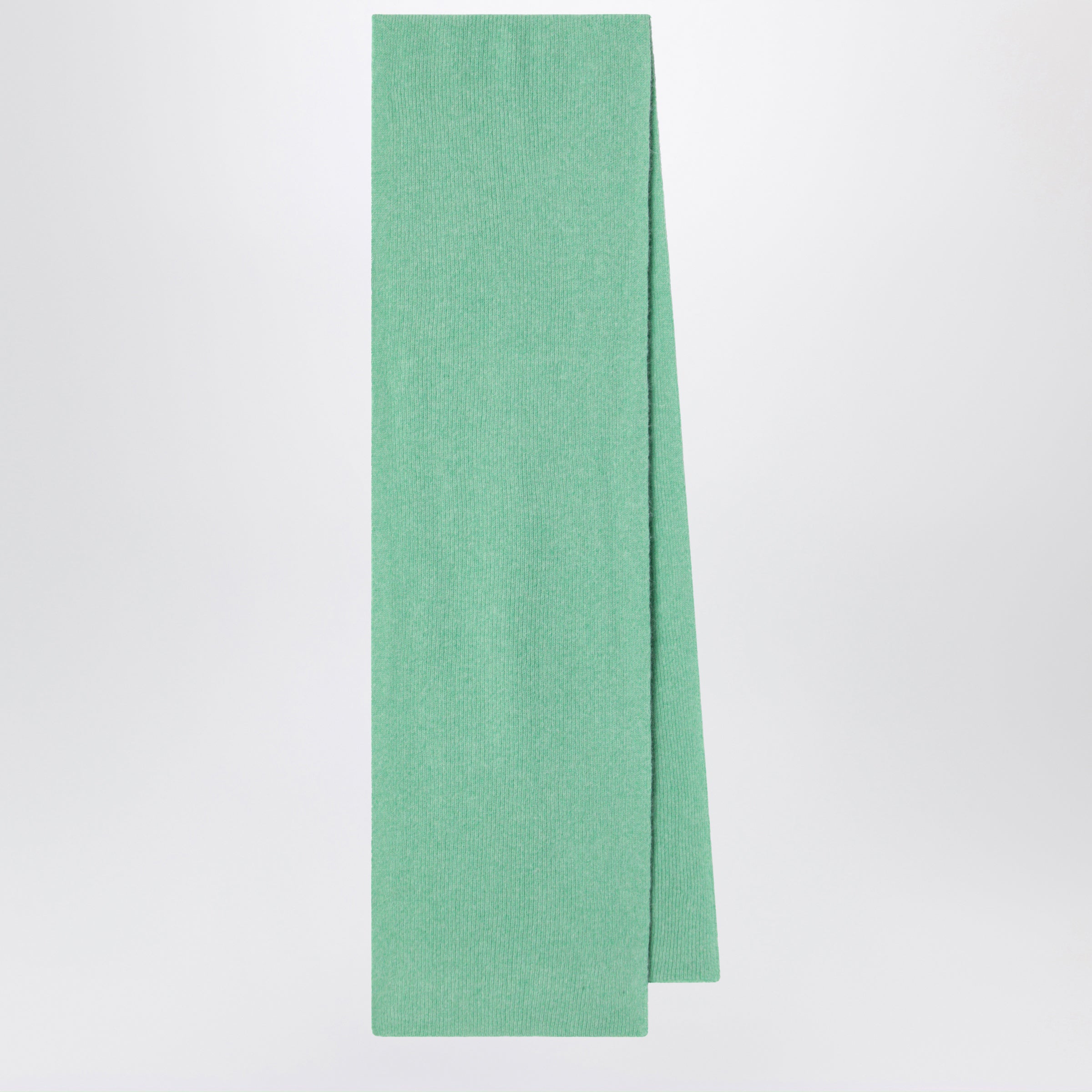 Scarf In Wool And Caregora In Jade
