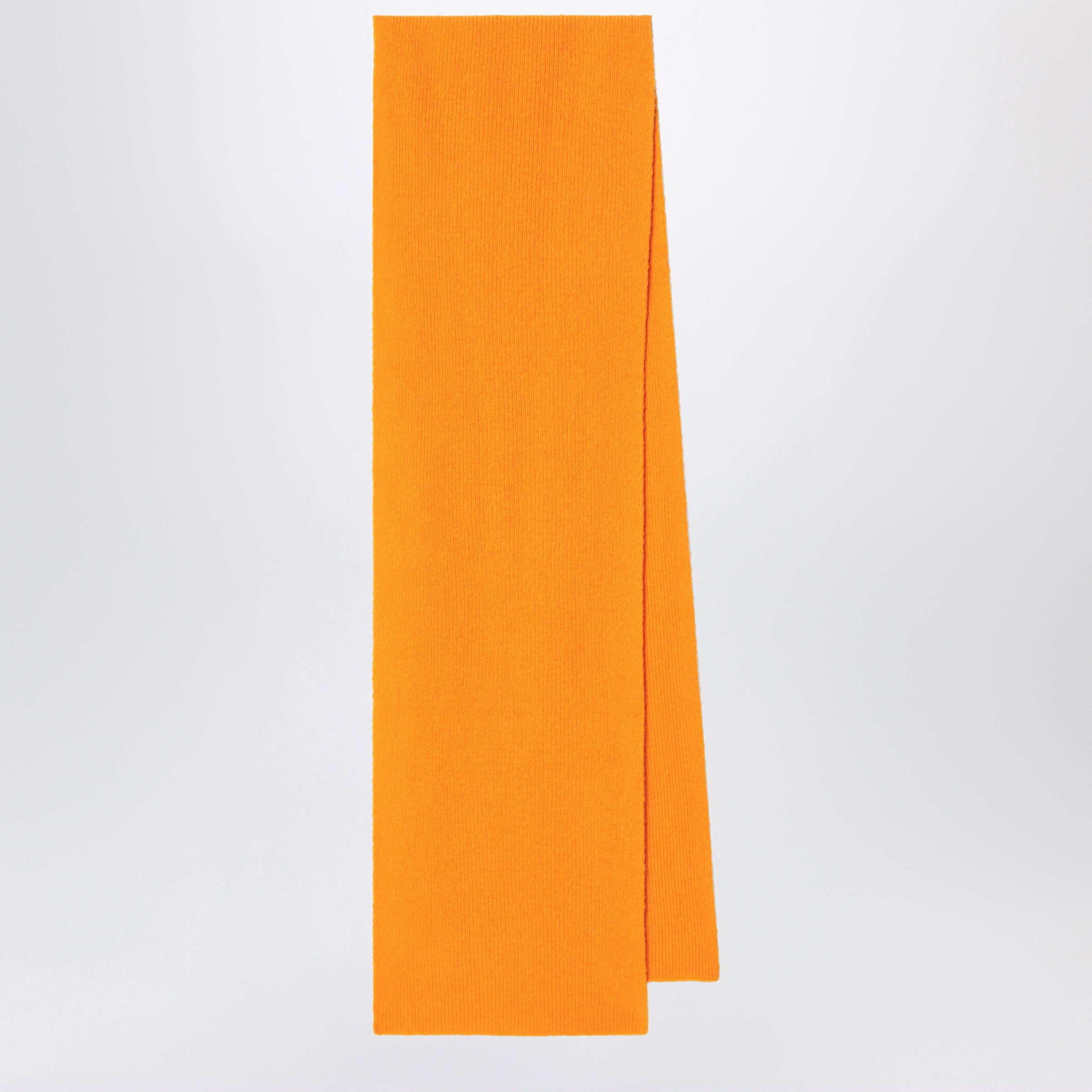 Scarf In Wool And Caregora In Orange Peel