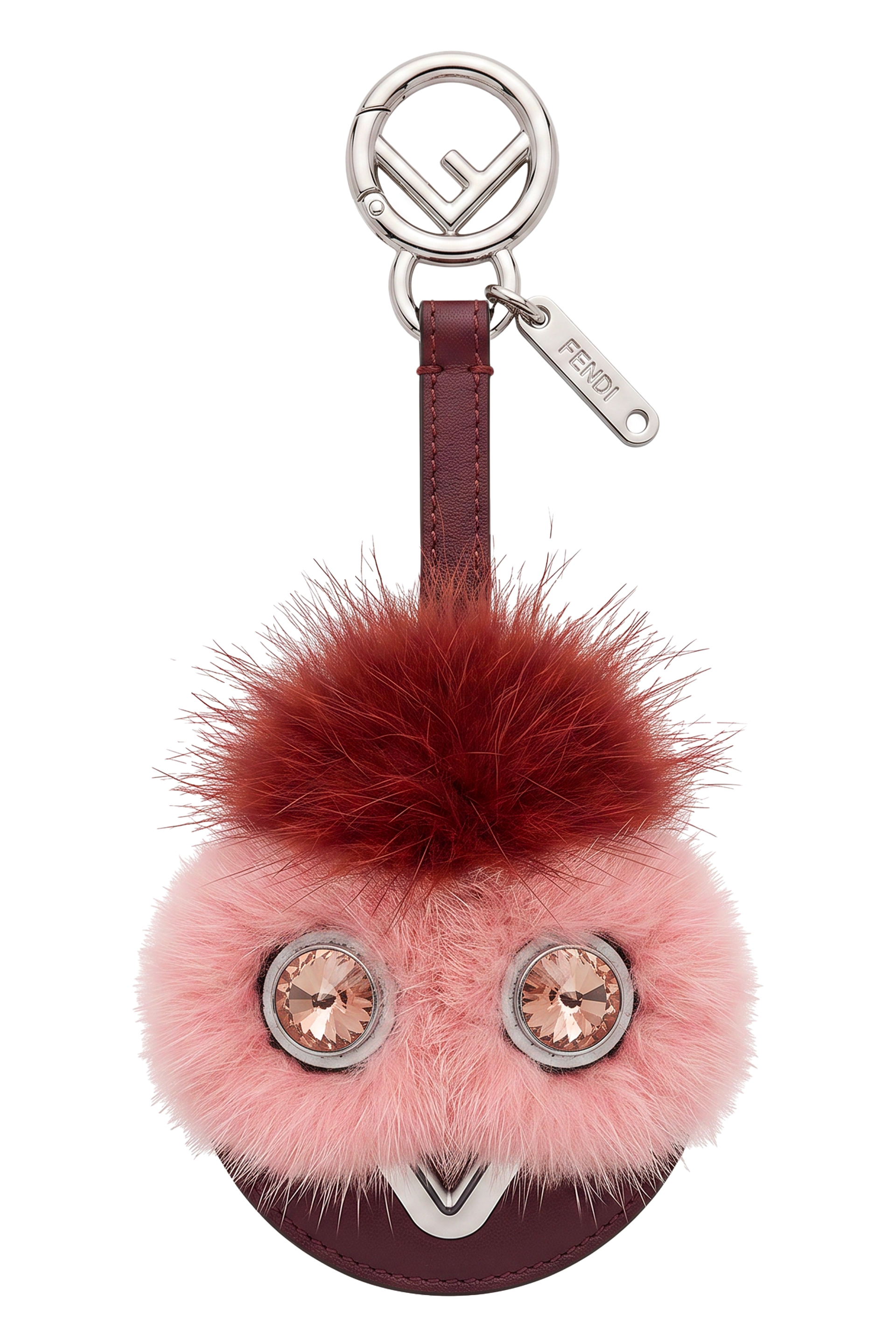 Fendi Leather Keyring In Pink