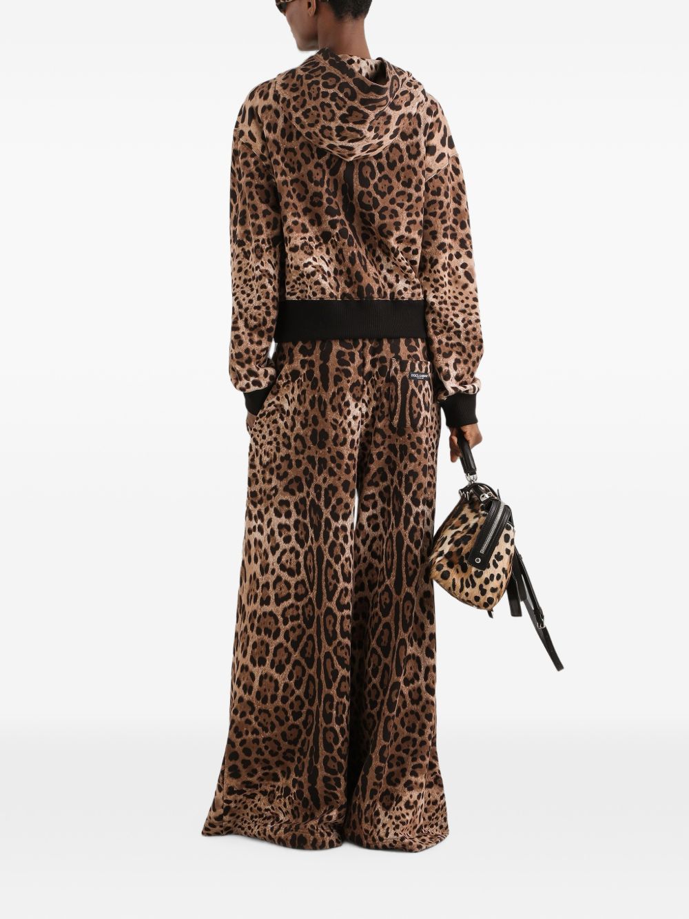 Dolce & Gabbana Leopardprint Pullover Hoodie In Brown