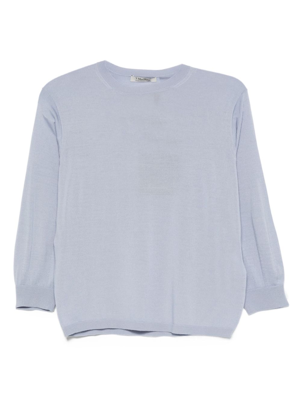 S Max Mara Light Blue Wool Round Sweater