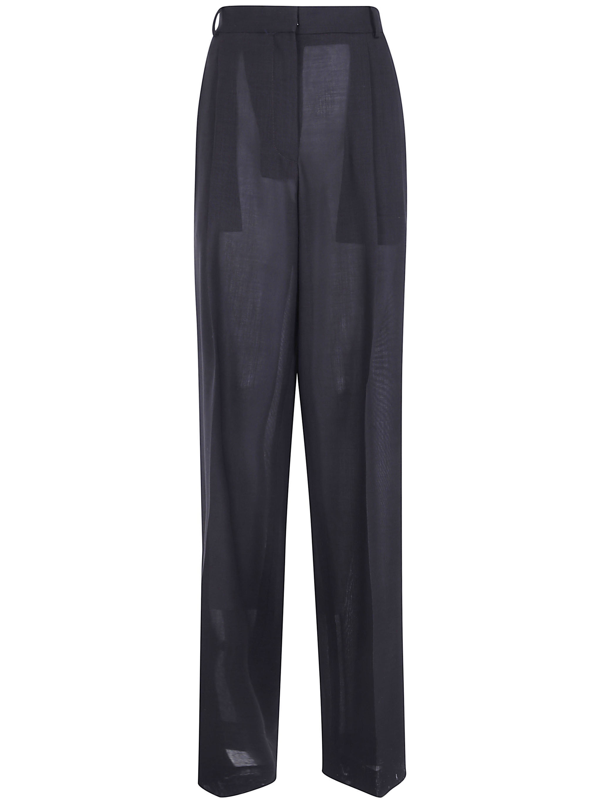 Tom Ford Light Virgin Wool Tailored Wide Leg Pleated Straight Pants In Brown