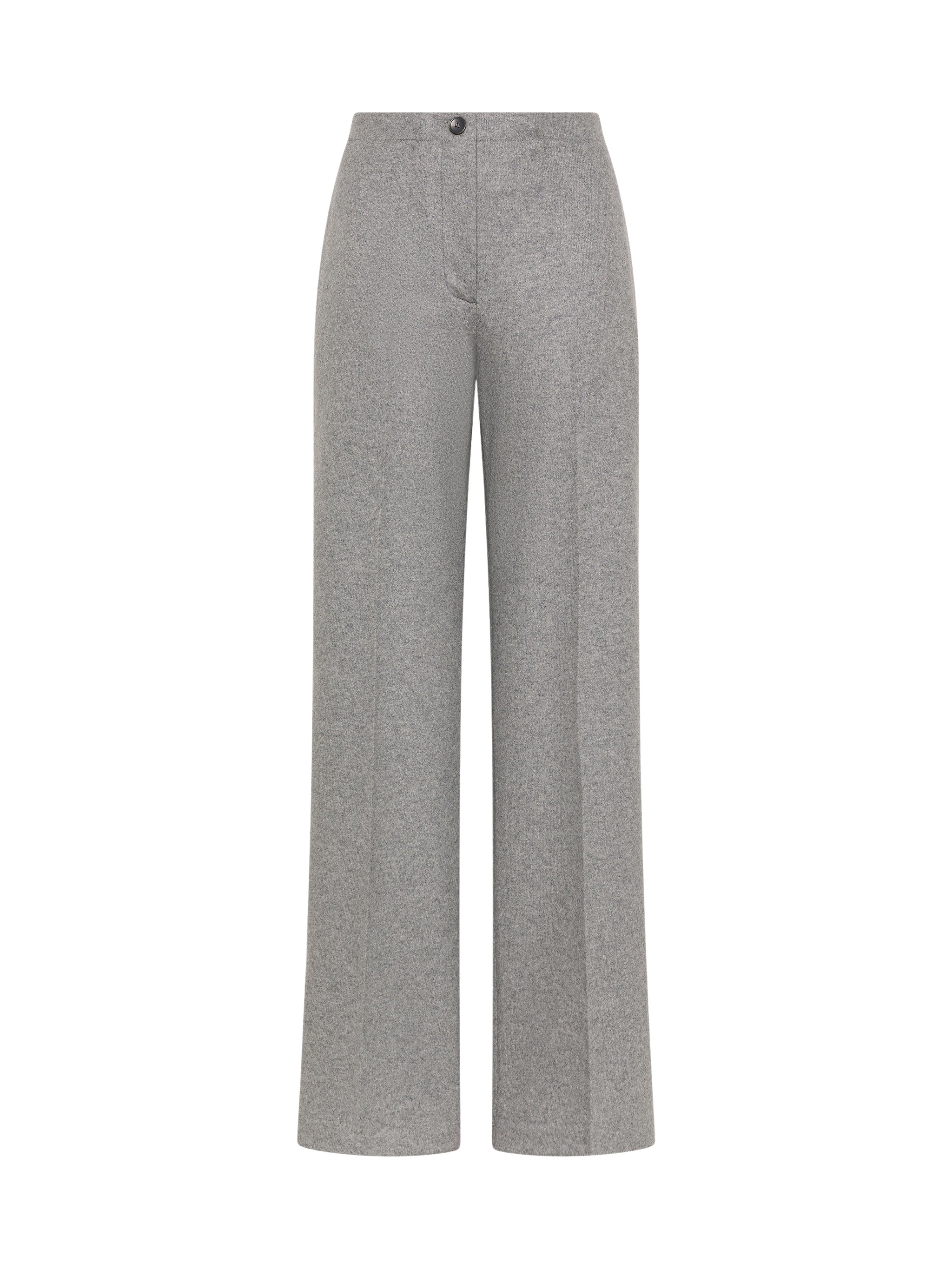 Long Relaxed Fit Flannel Trousers