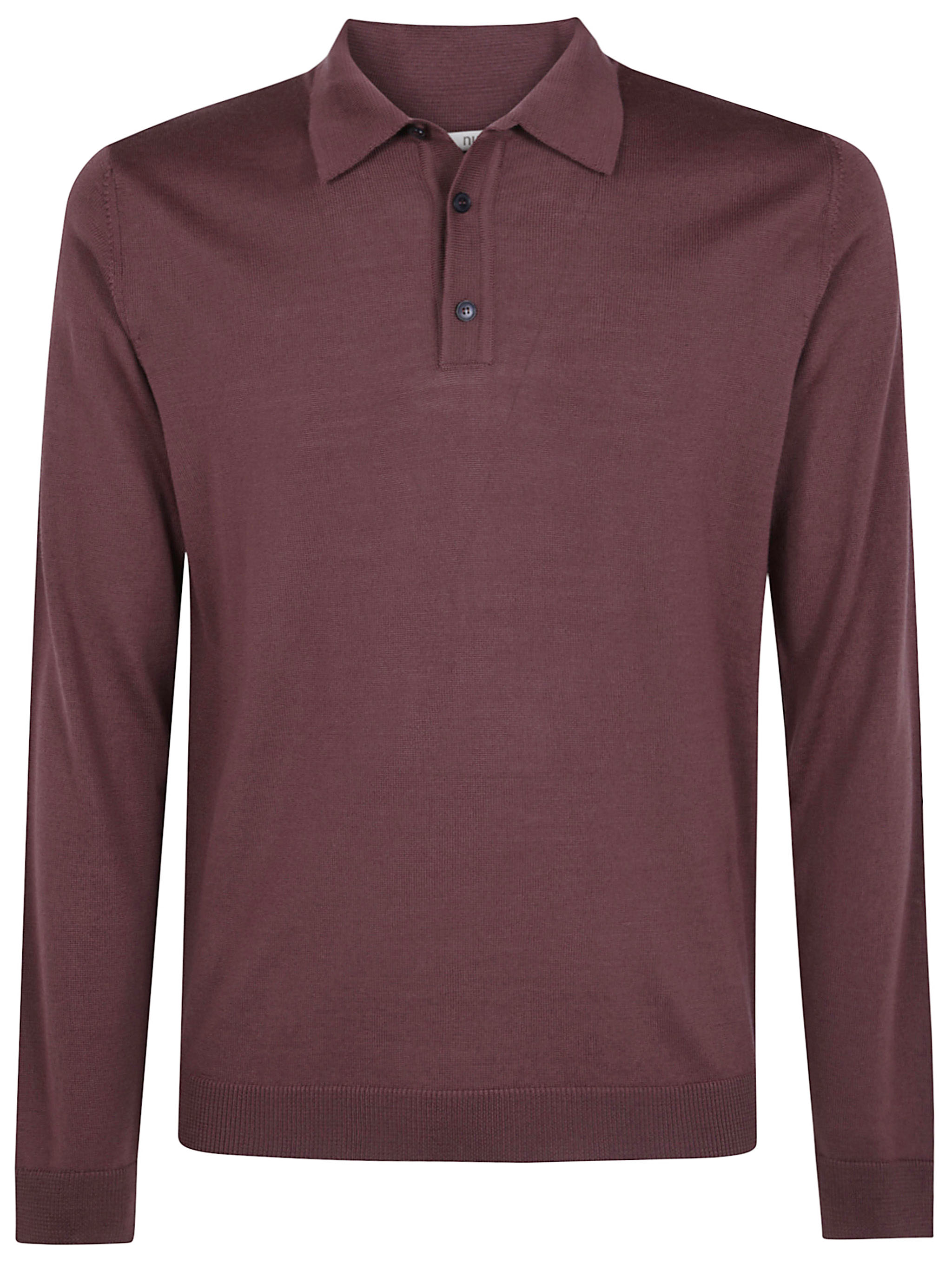 Nuur Long Sleeves Serafino Neck Sweater In Red