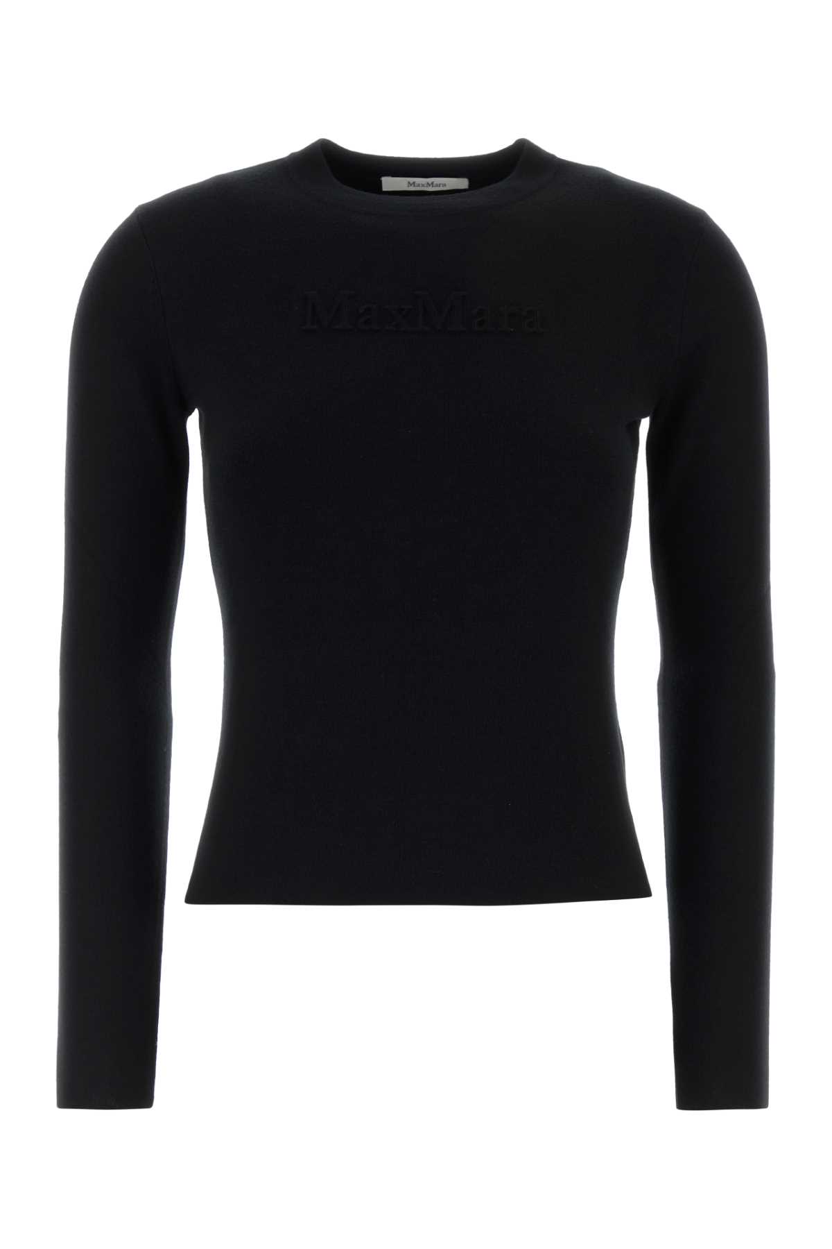 Max Mara Manto Sweater In Wool Yarn In Nero