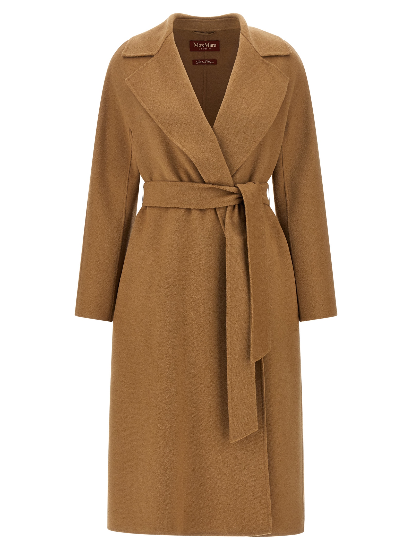 Max Mara Studio 'cles' Dressing Gown Coat In Beige