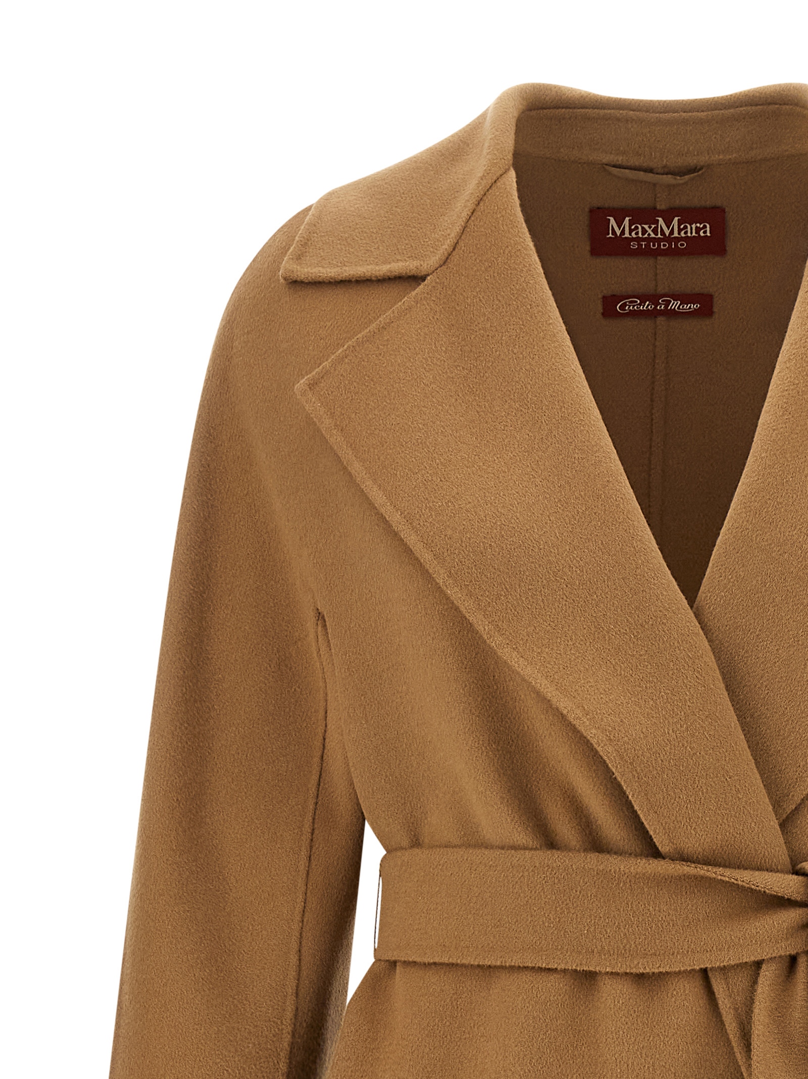 Max Mara Studio 'cles' Dressing Gown Coat In Beige