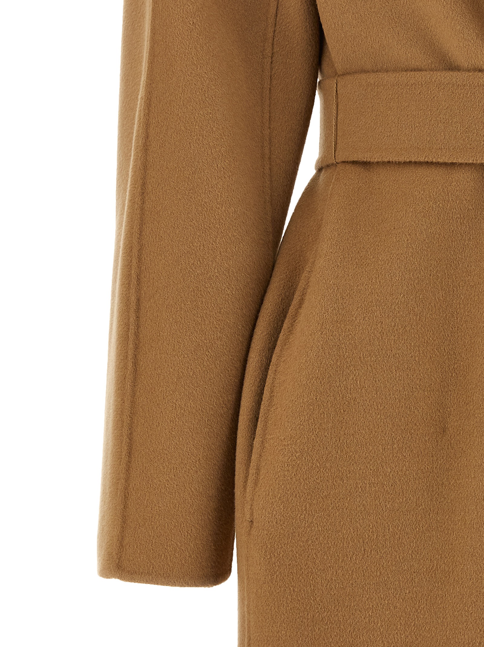 Max Mara Studio 'cles' Dressing Gown Coat In Beige