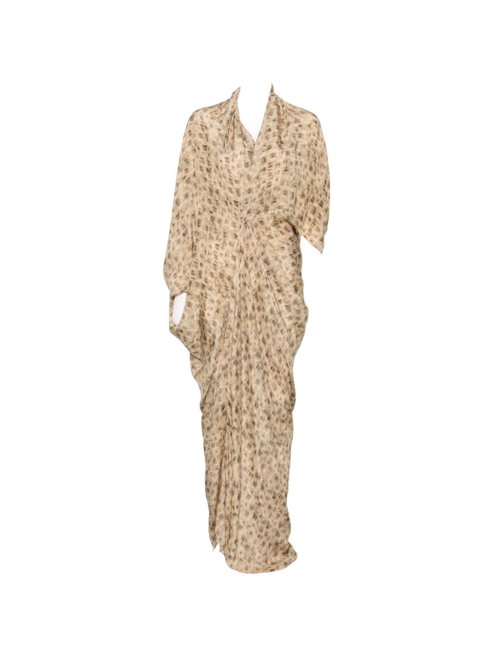 Cortana Mayu Printed Long Dress In Brown