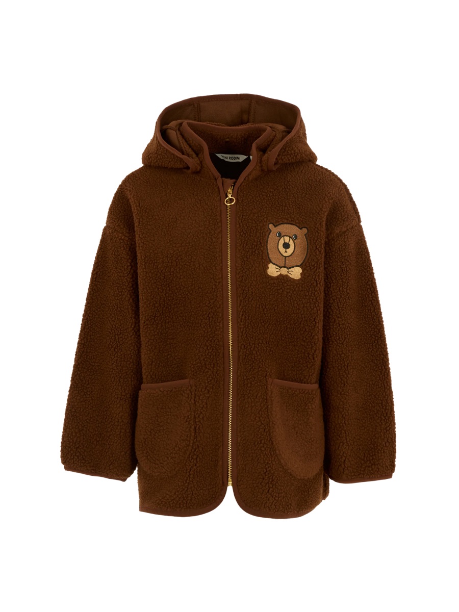 Mini Rodini Sweat Jacket In Brown