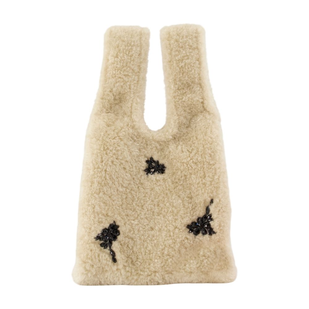 Simone Rocha Mini Shopper Bag -  - Faux Fur - Beige