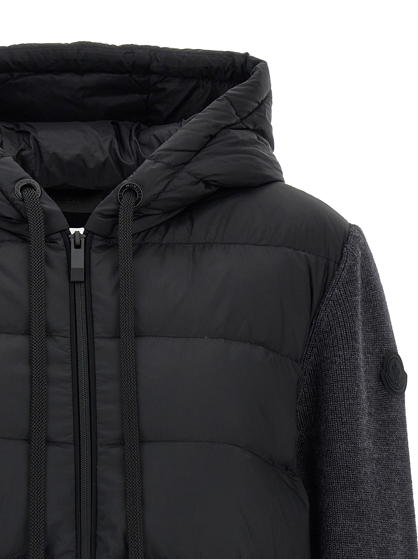 Moncler Hybrid Quilted Down Down Jacket In Gray