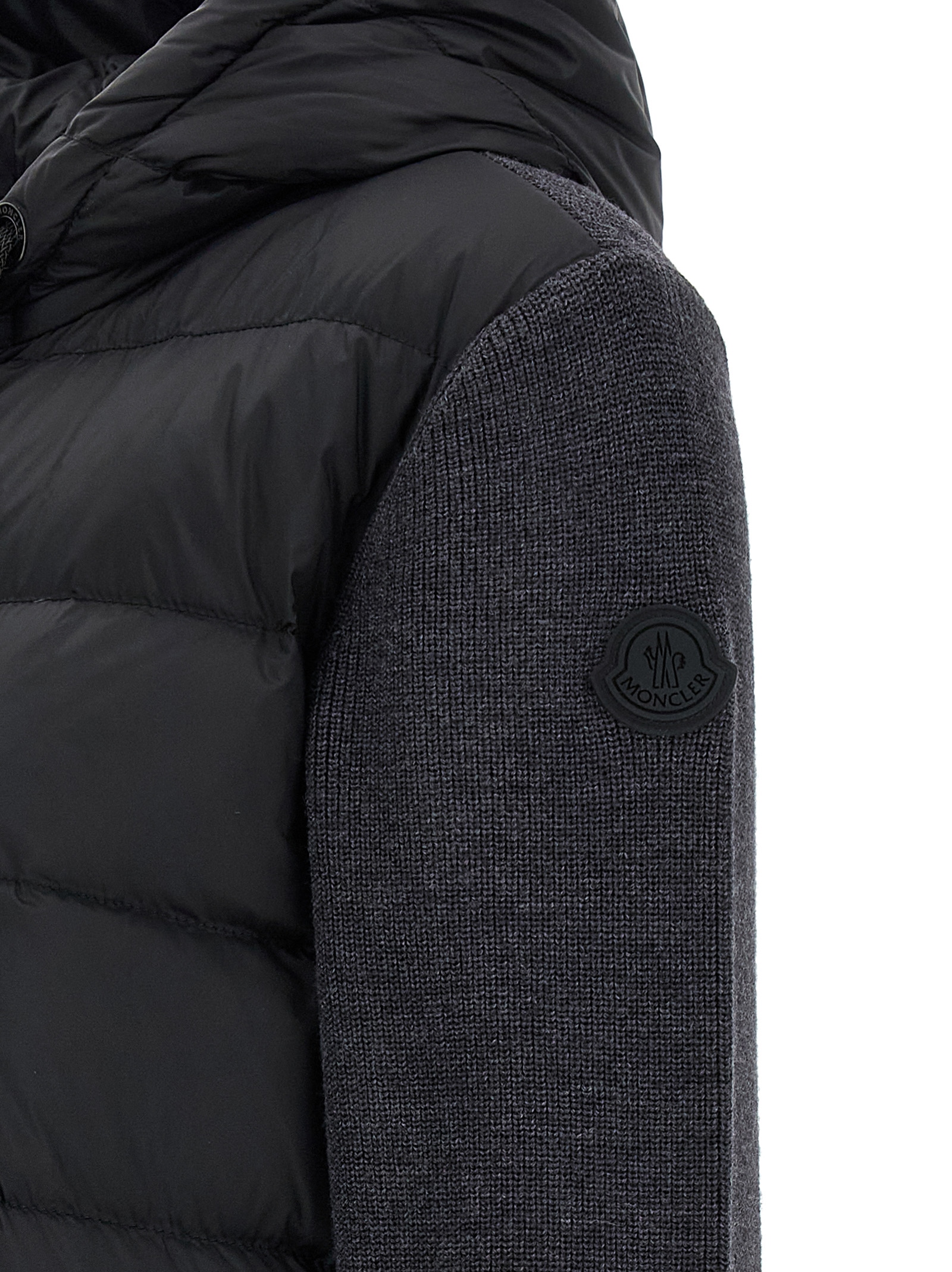 Moncler Hybrid Quilted Down Down Jacket In Gray