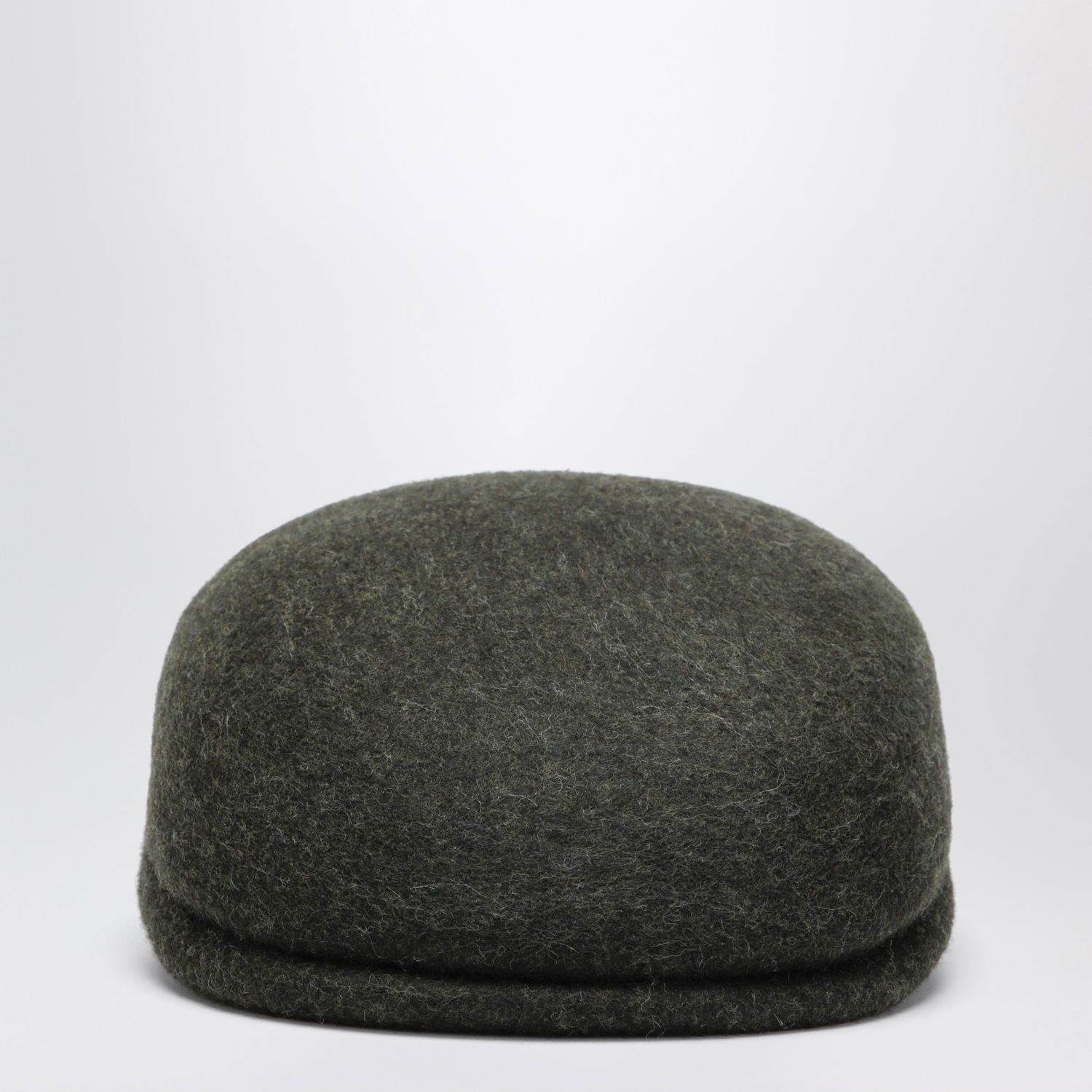 Moss Green Wool Felt Flat Cap