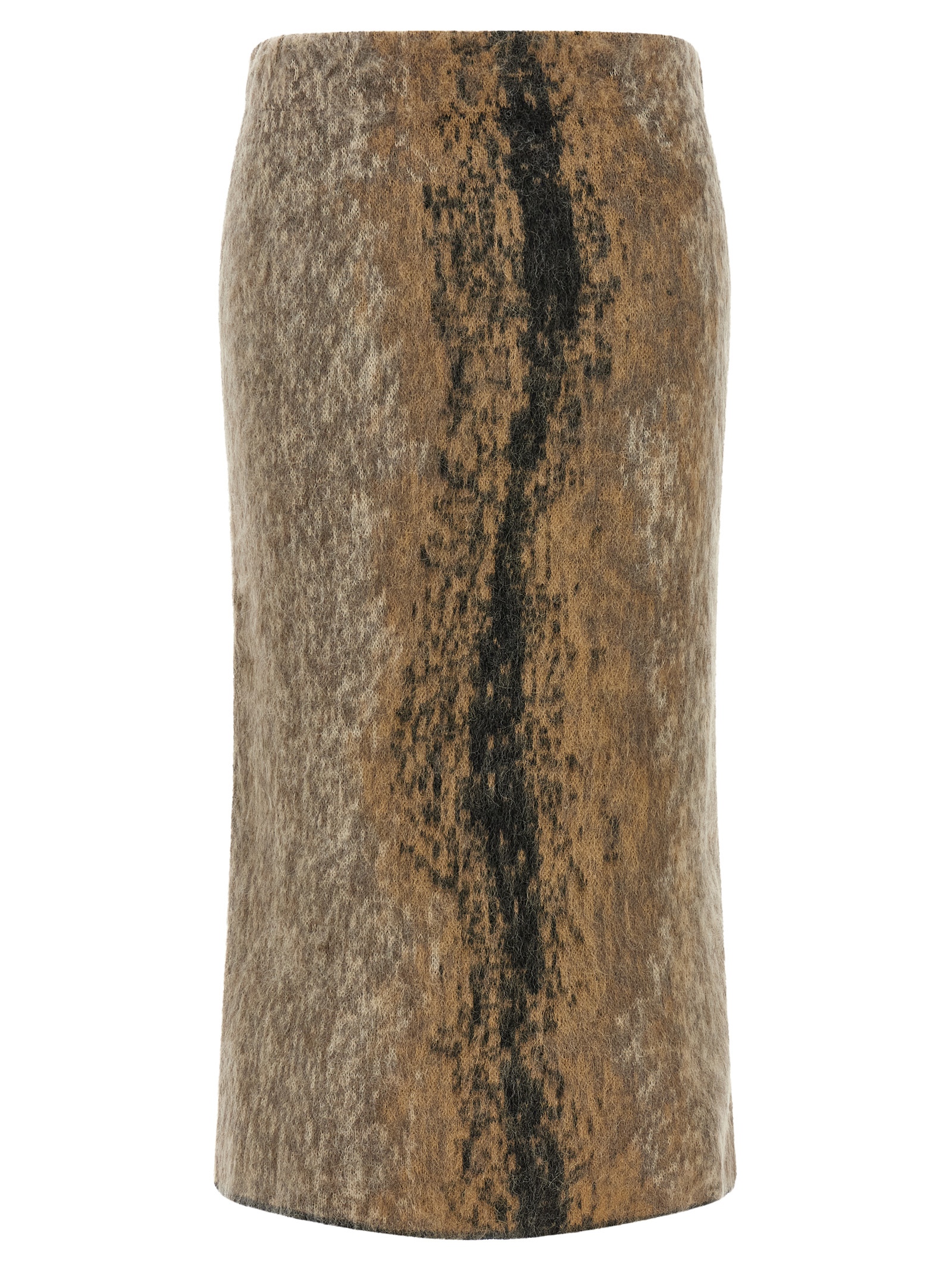 Nude Wool And Alpaca Skirt In Brown