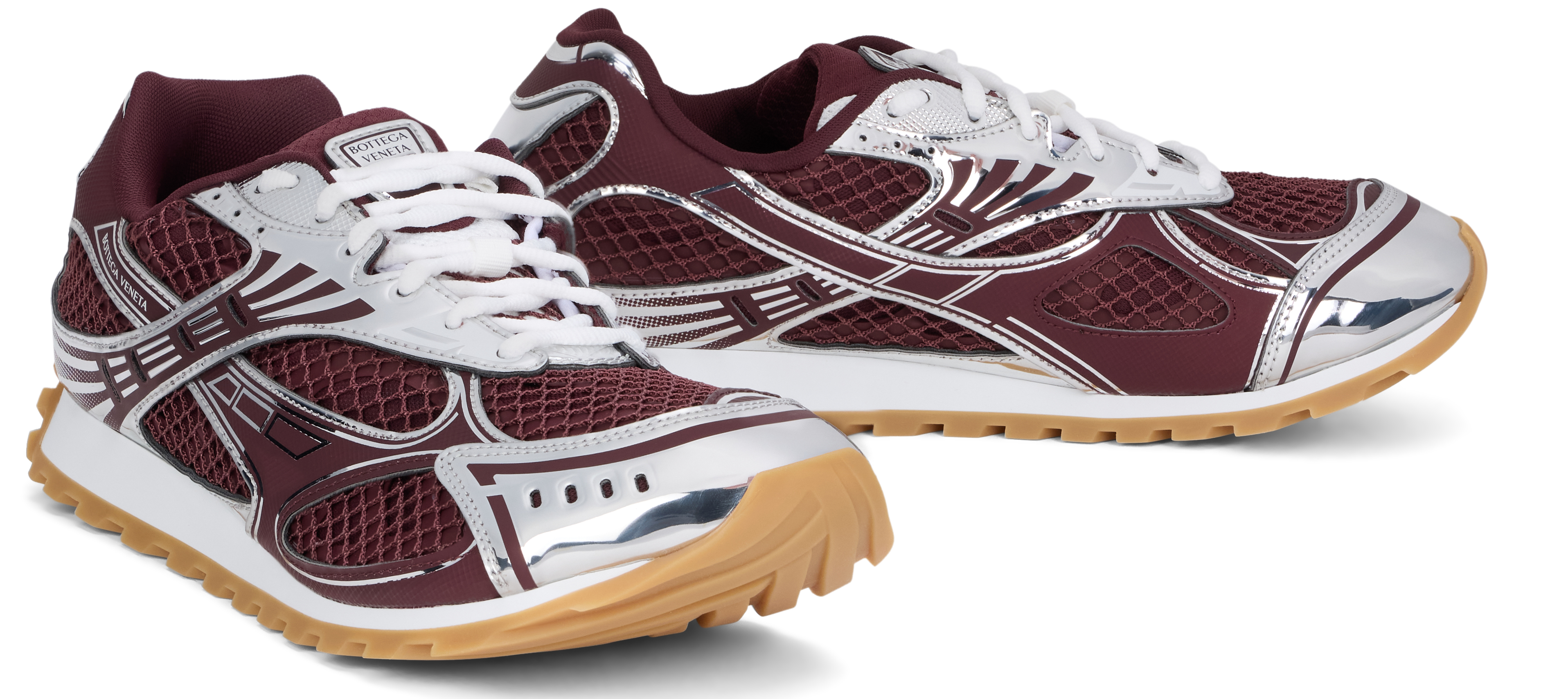 Bottega Veneta Orbit Technical Runner Sneaker In Burgundy
