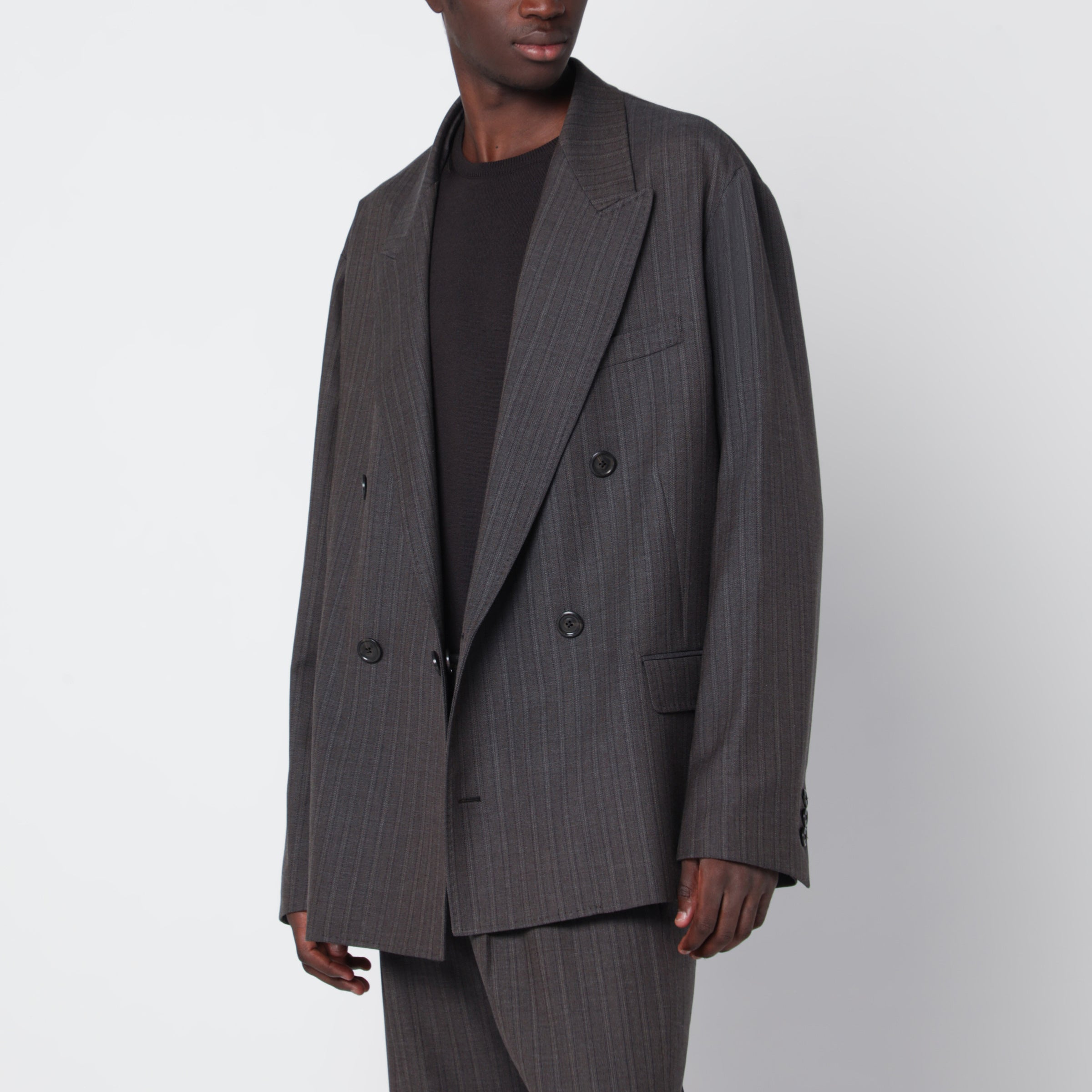 Halt Striped Wool And Cotton Blazer