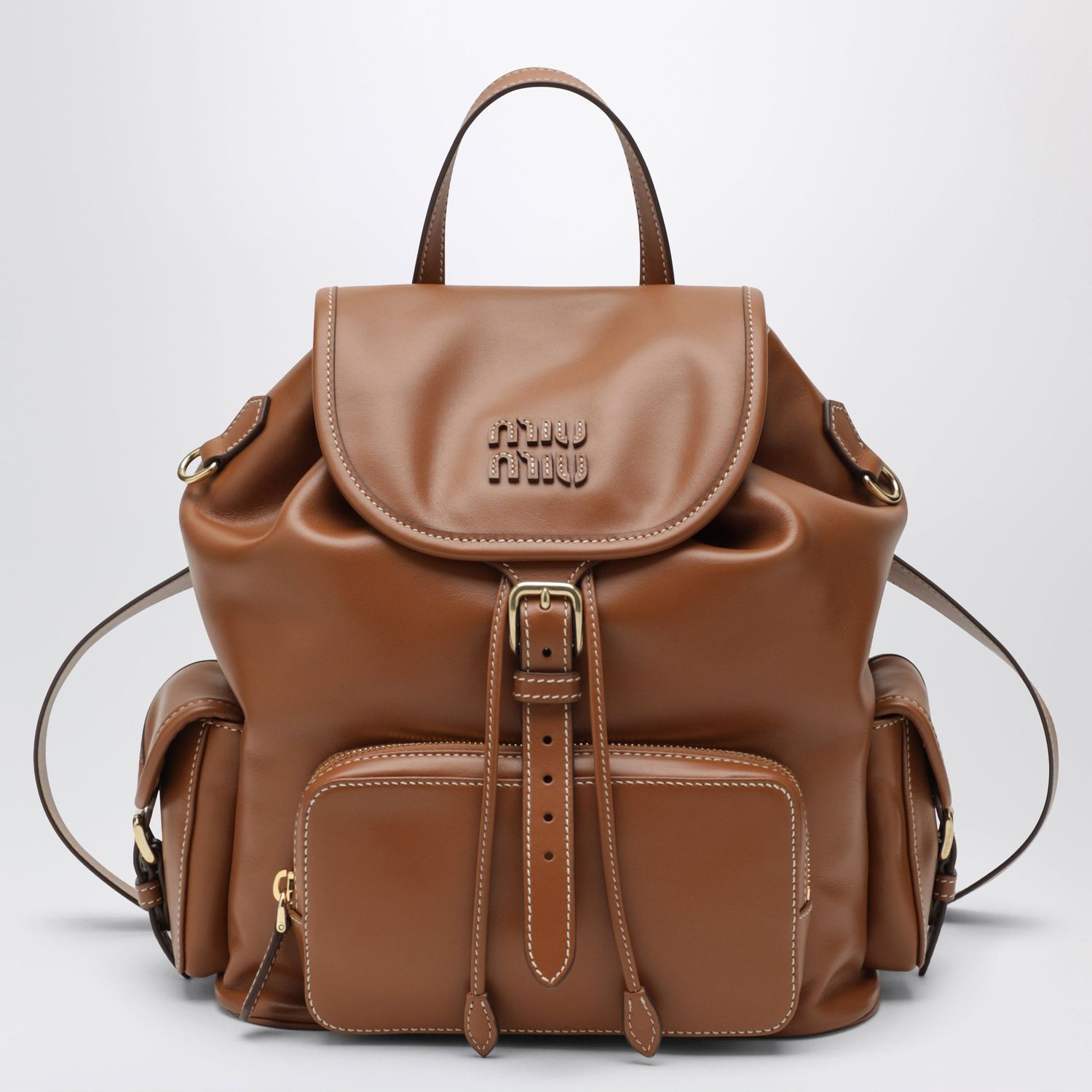 Panelled Buckled Backpack