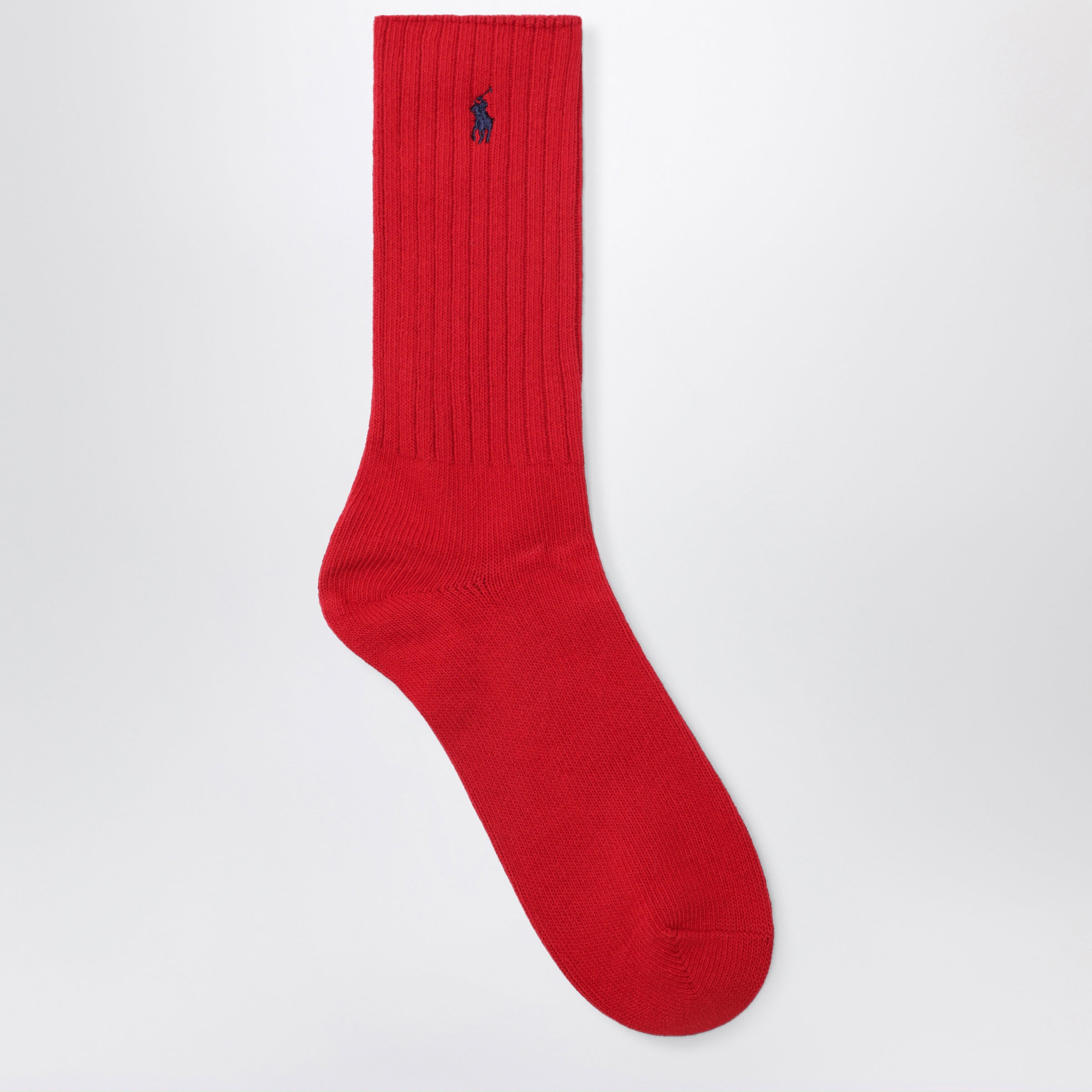 Black/Red Cotton-Blend Logo Socks