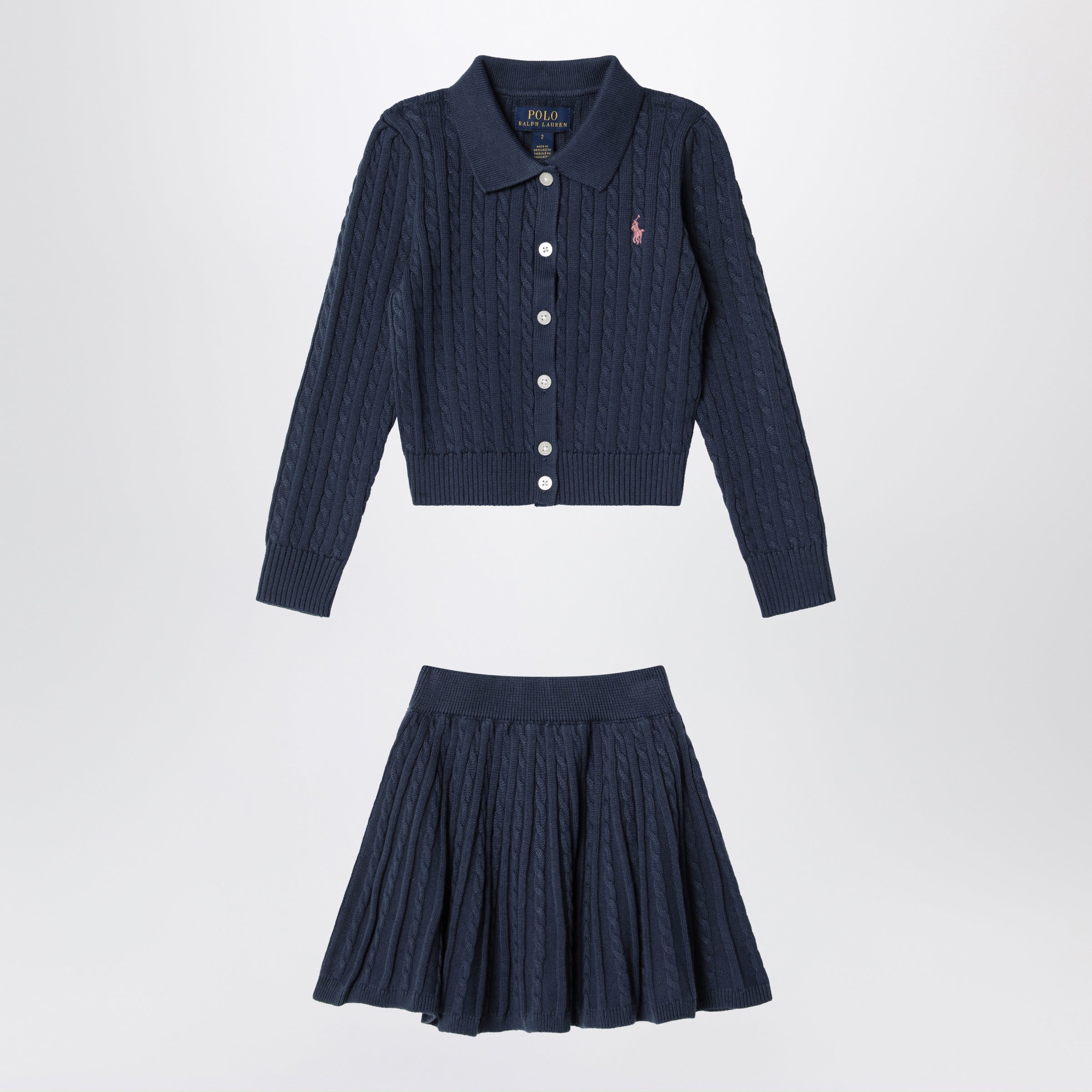 Two-Piece Suit In Navy Blue Cotton