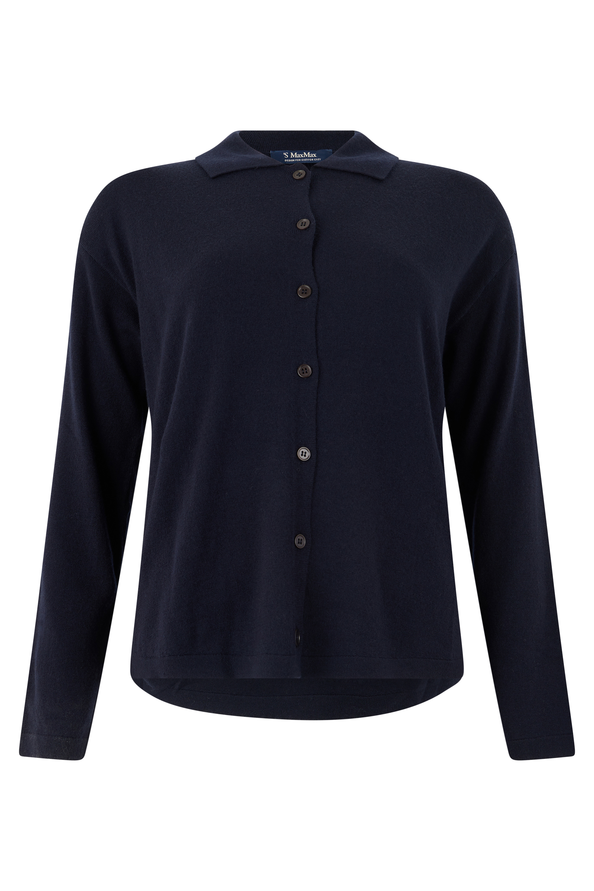 S Max Mara Polo Sweater With Buttons In Blue