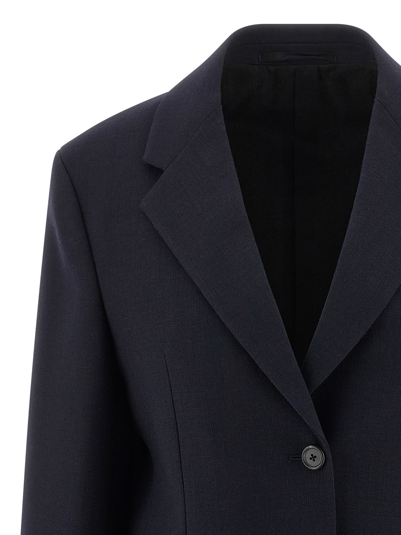 Prada Wool Blazer With Long Sleeves And Flap Pockets In Blue