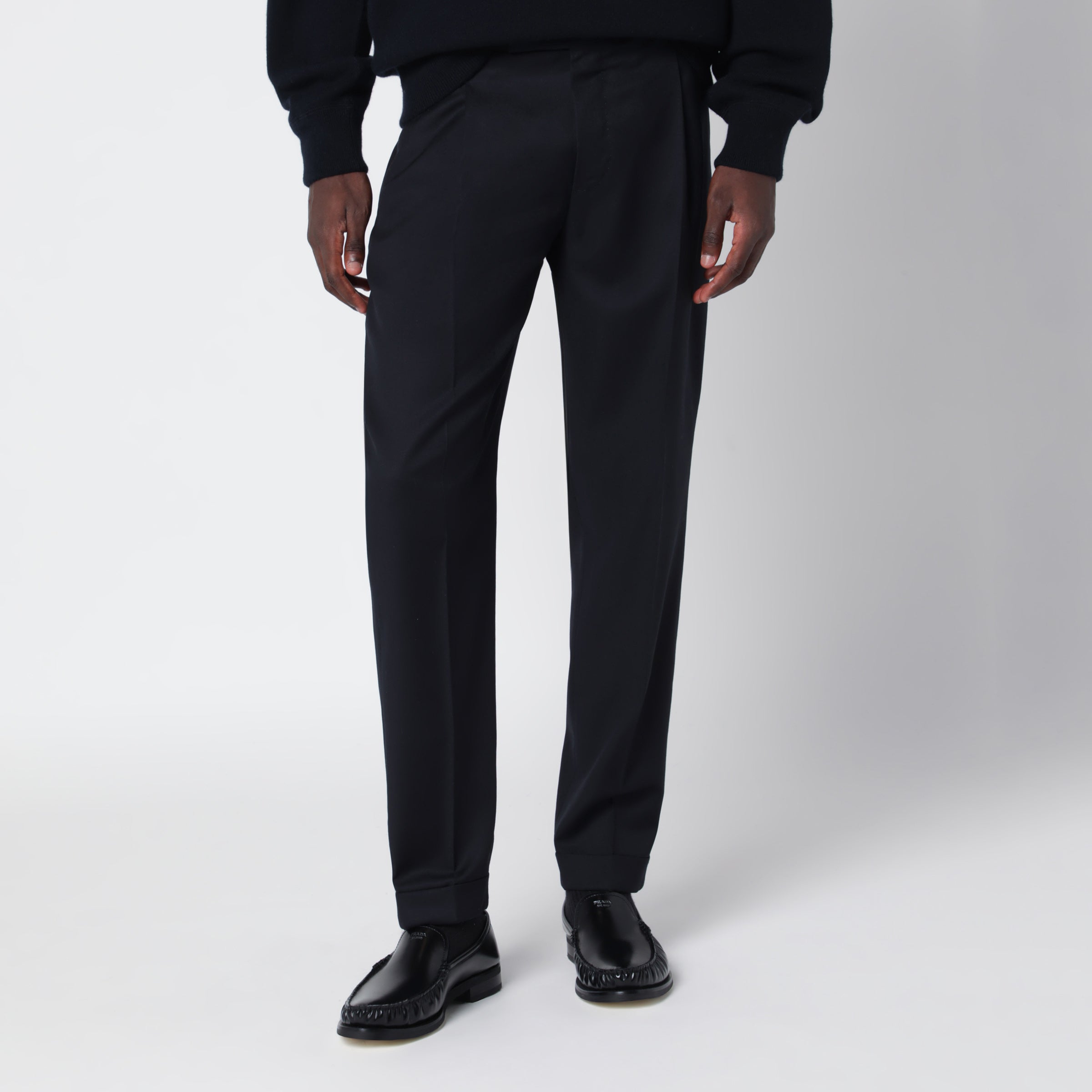Navy Blue Rebel Wool Trousers