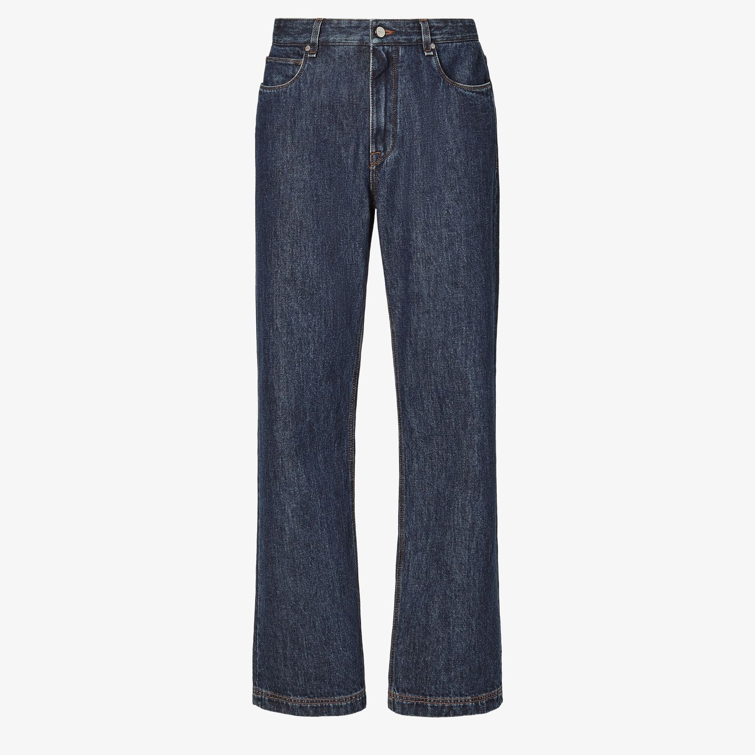 Fendi Straight Leg Denim Trousers With Five Pockets In Blue