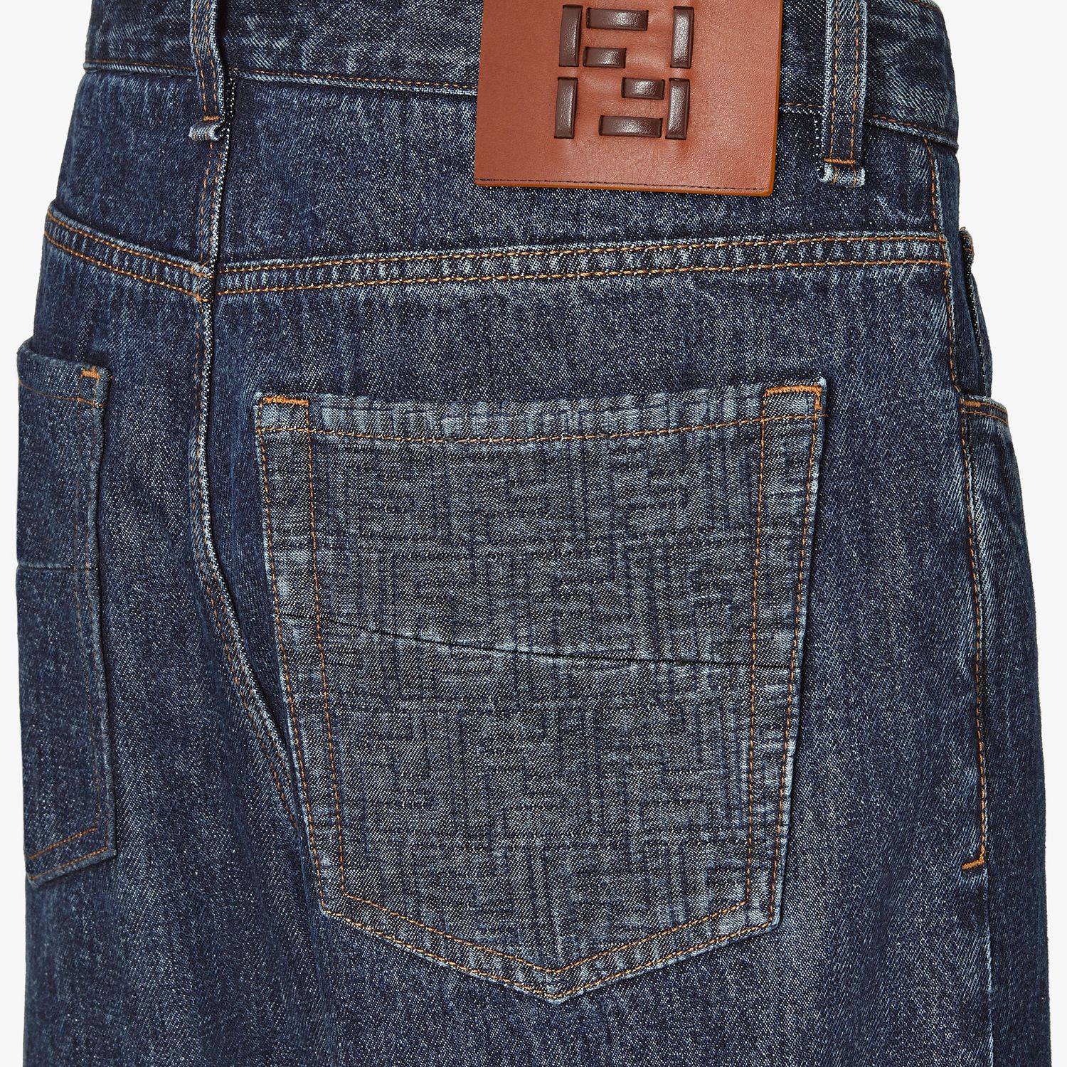 Fendi Straight Leg Denim Trousers With Five Pockets In Blue