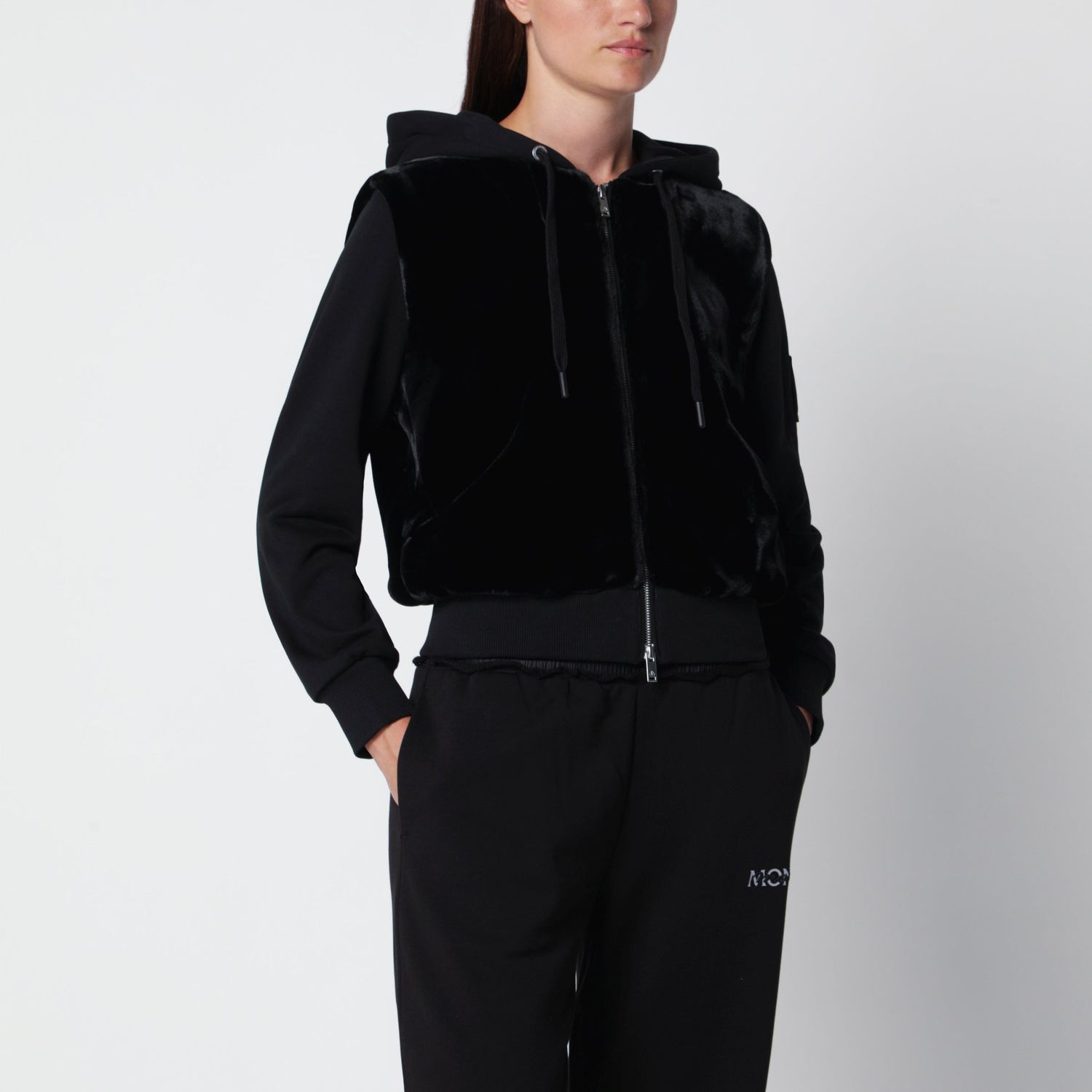 Rosylyn Bunny Black Cotton Hoodie