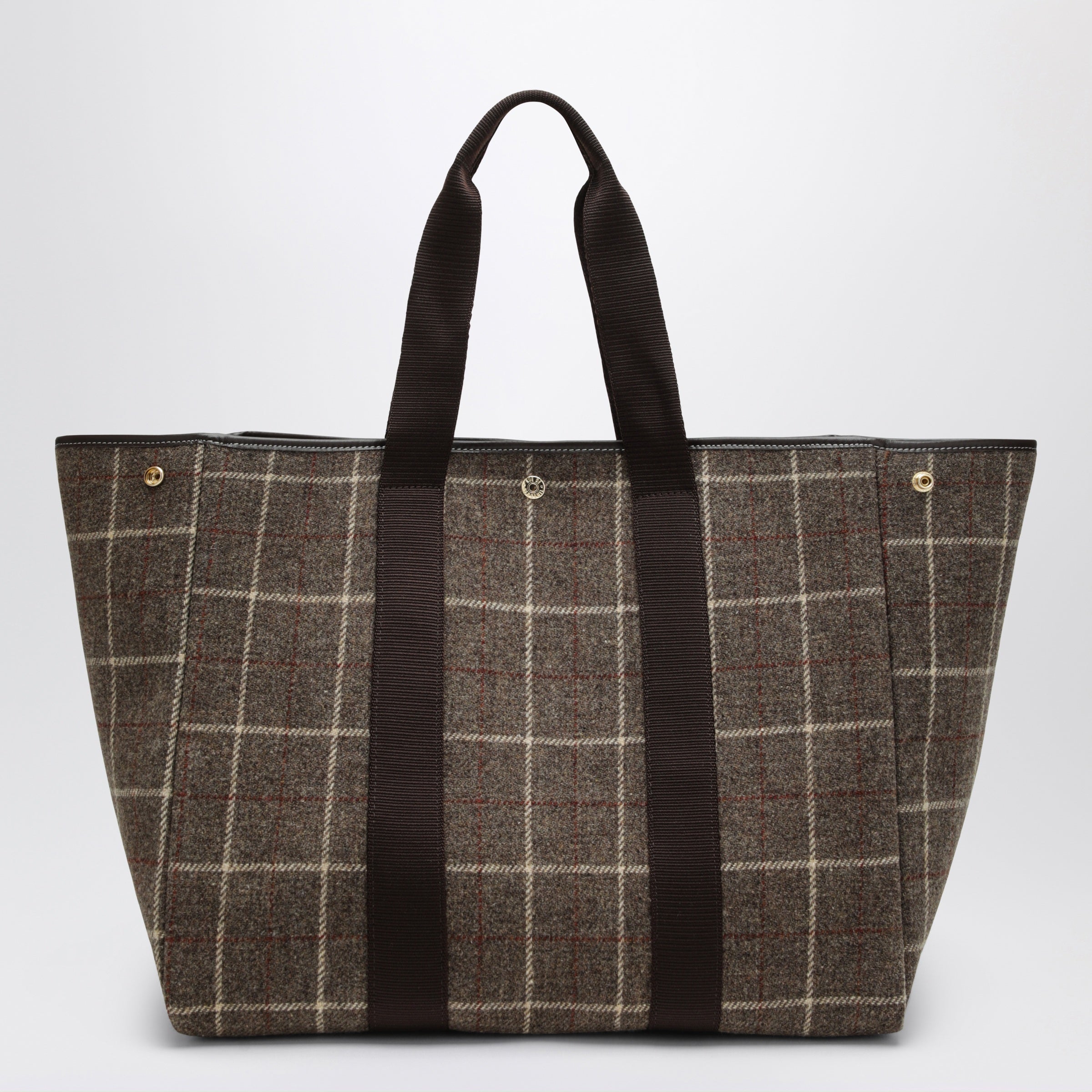 Brown Tartan Traversée L Tote Bag