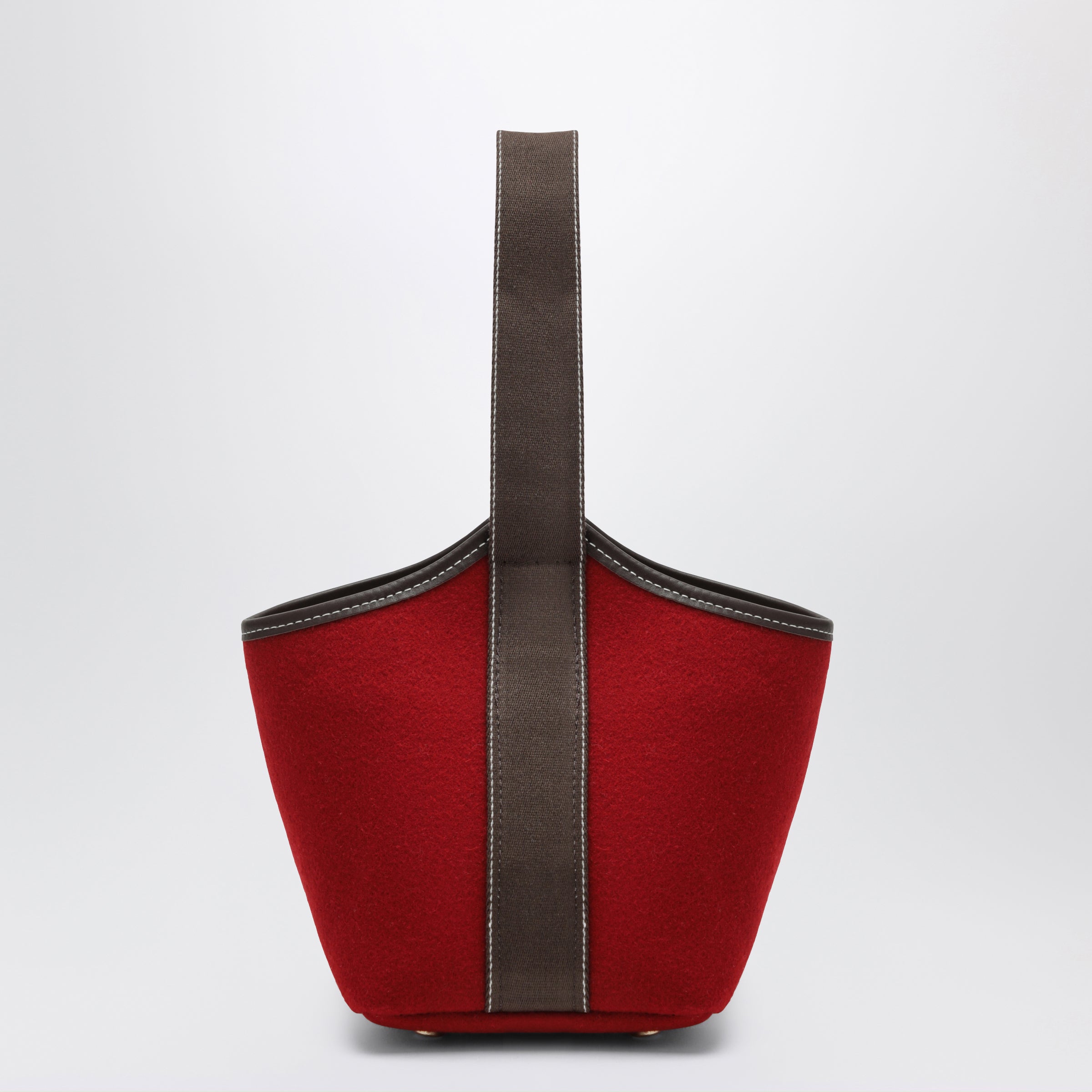 Narita S Red Flannel Bucket Bag