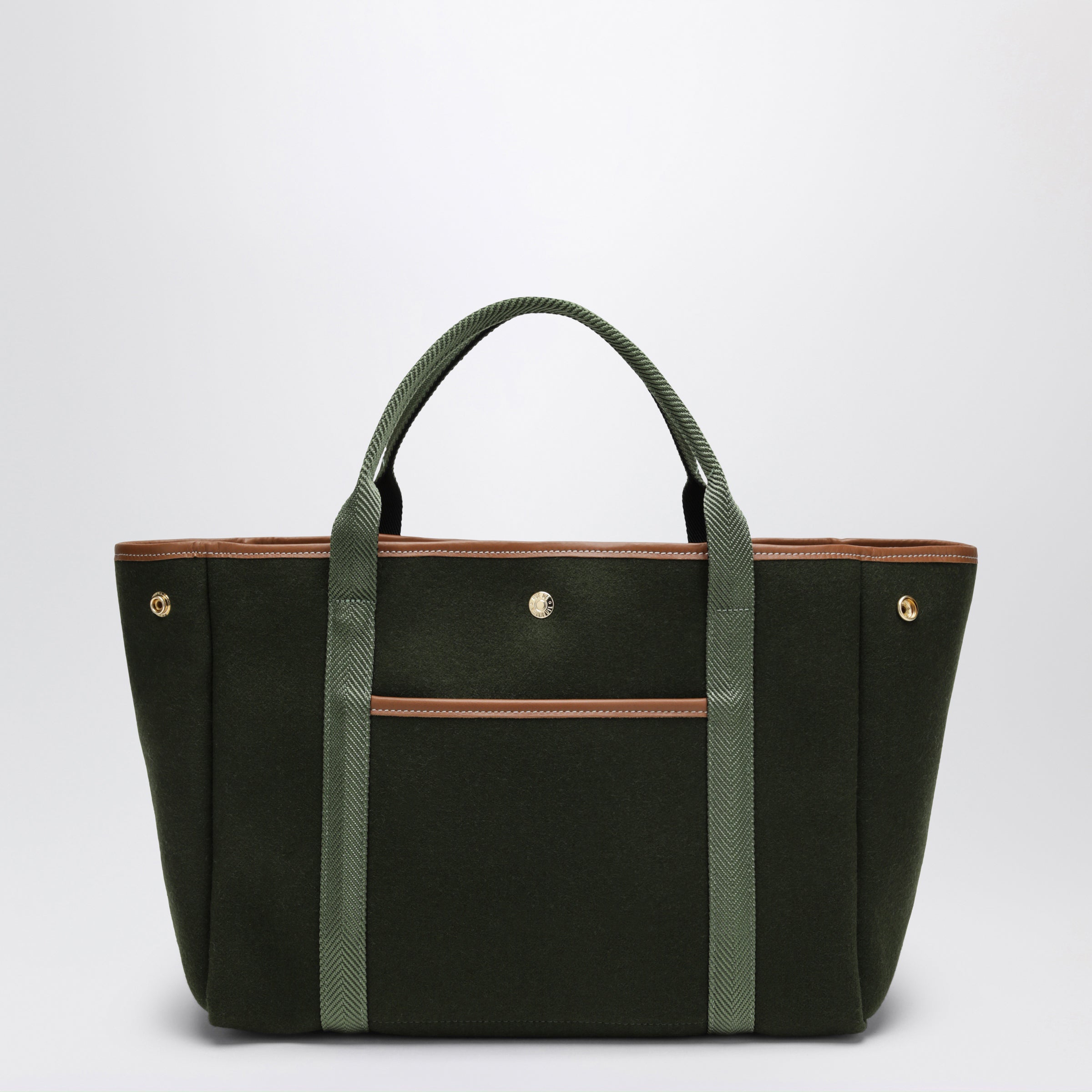 Olive Green Traversée M Felt Tote Bag