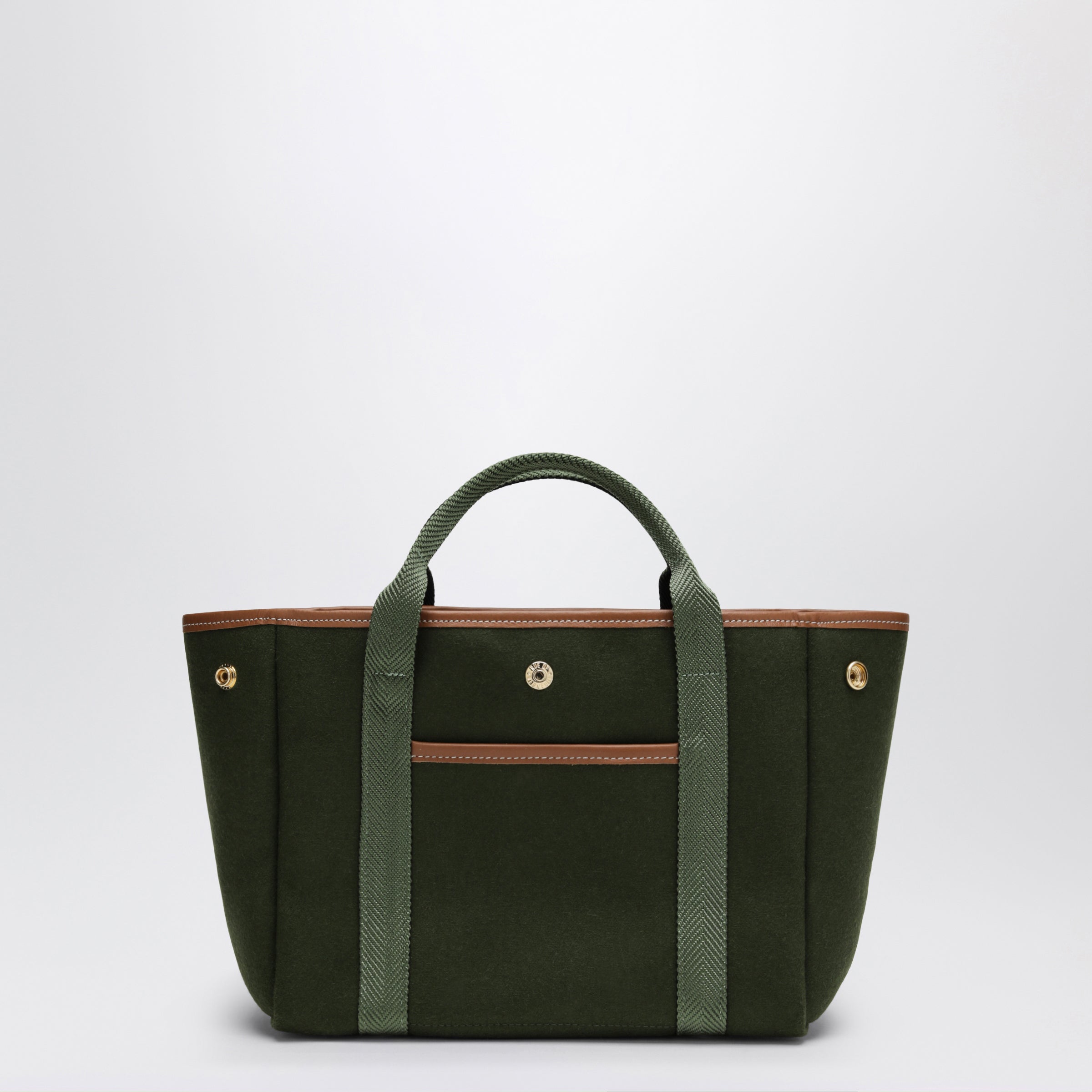 Olive Green Traversée S Felt Tote Bag