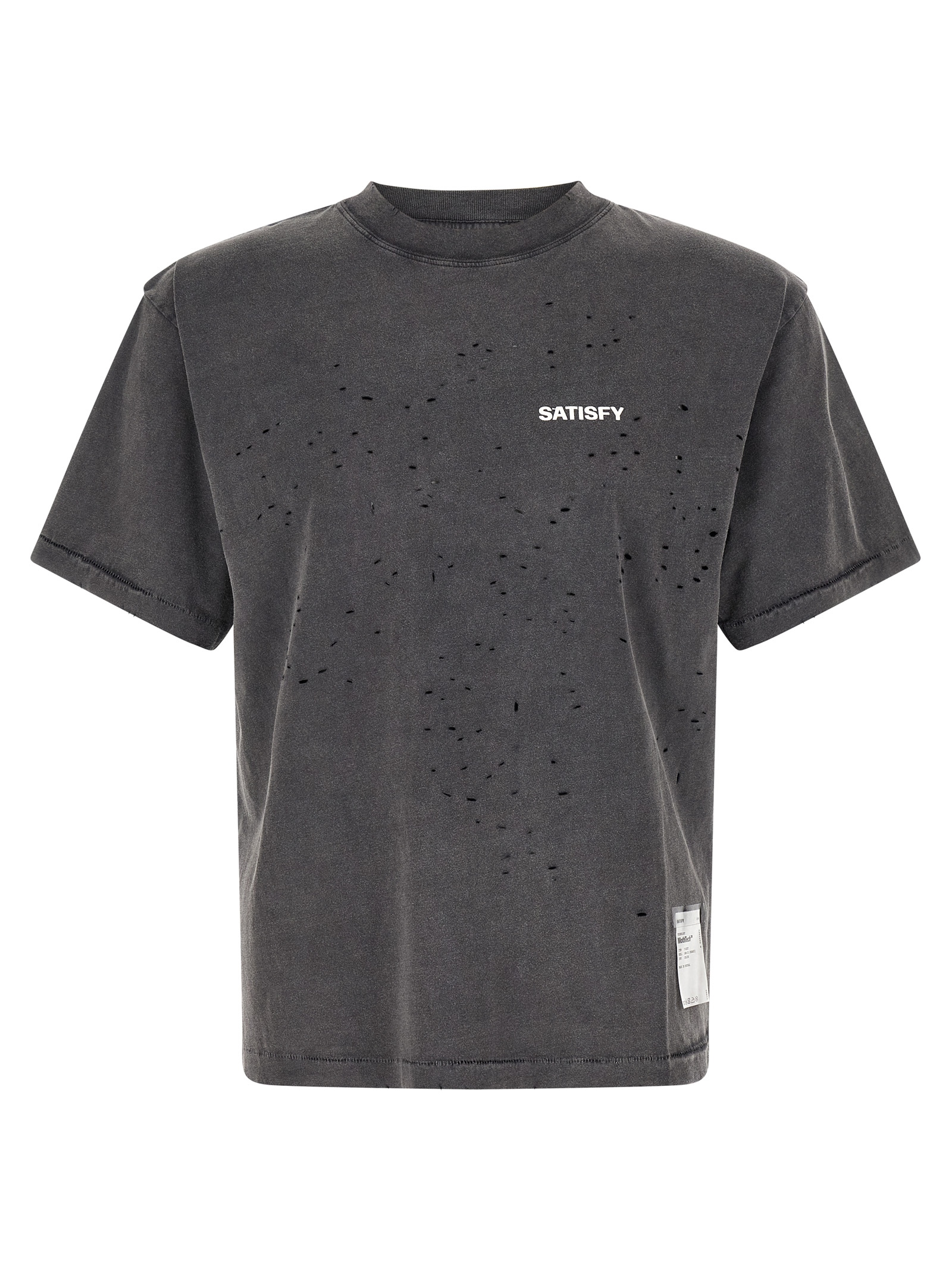 Satisfy T-shirt With Openwork Details In Grey